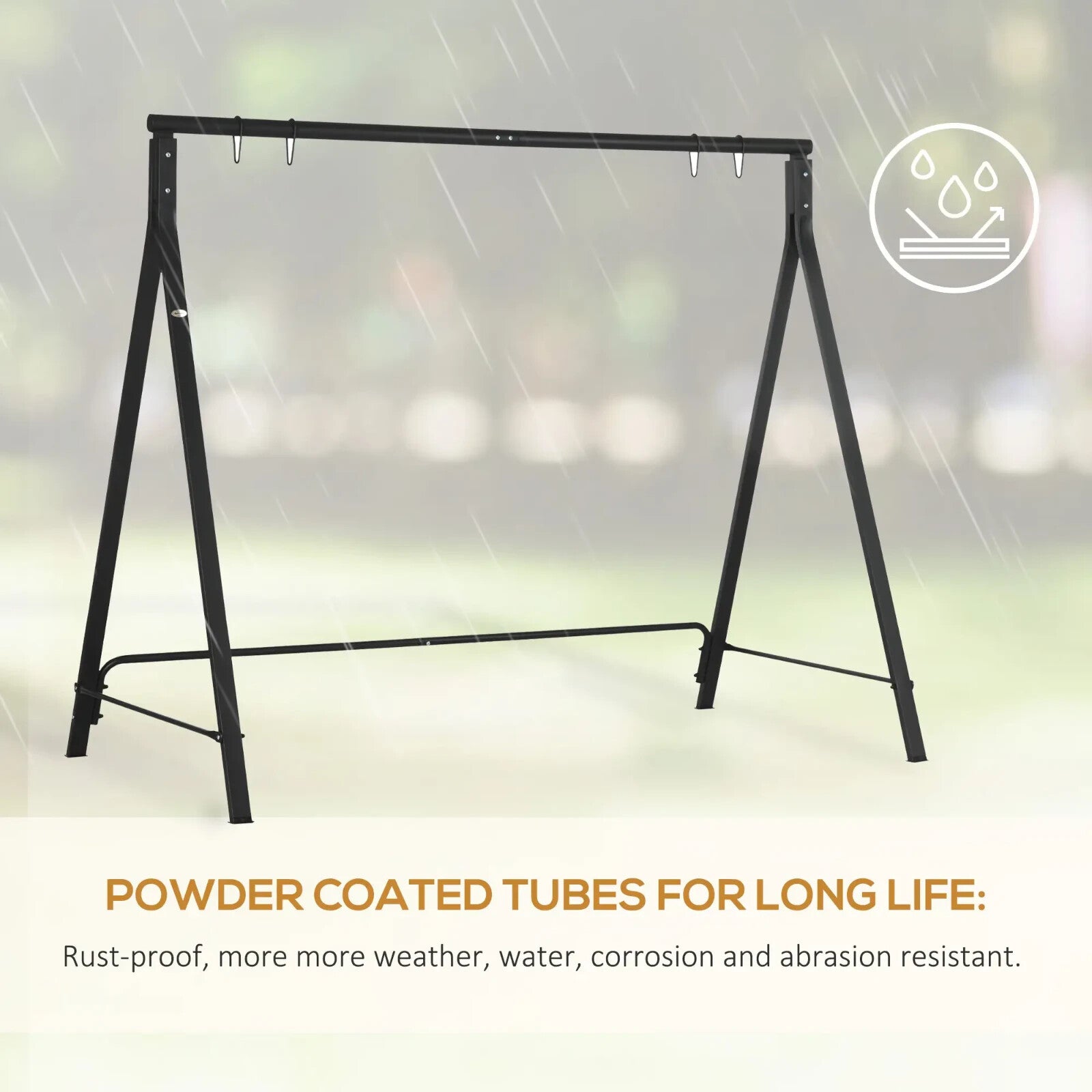 Heavy Duty Steel Swing Chair Frame with 240kg Capacity Hanging Seat Garden Use - Home and Garden Furniture Shop - rustic - furniture