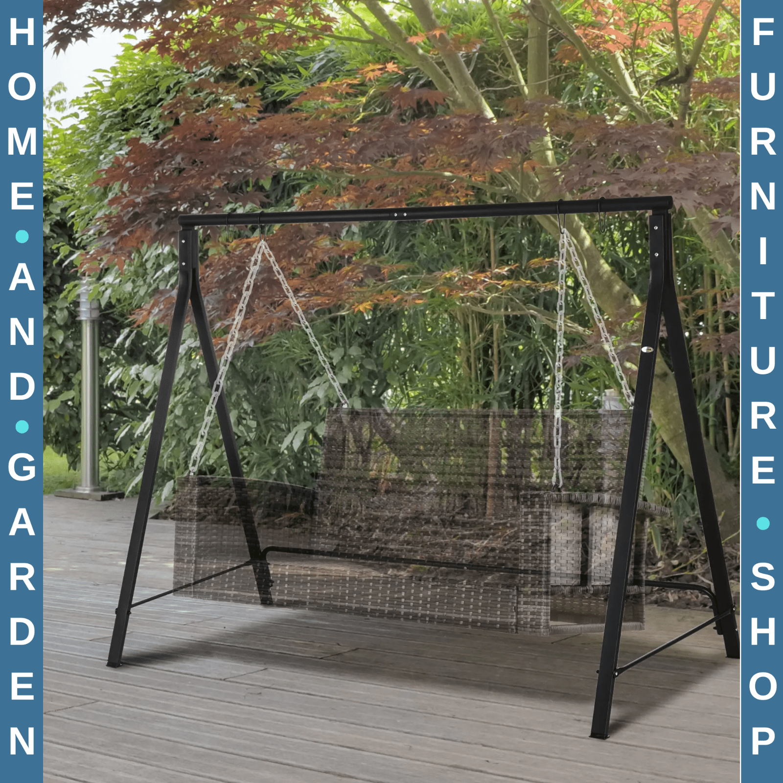 Heavy Duty Steel Swing Chair Frame with 240kg Capacity Hanging Seat Garden Use - Home and Garden Furniture Shop - rustic - furniture