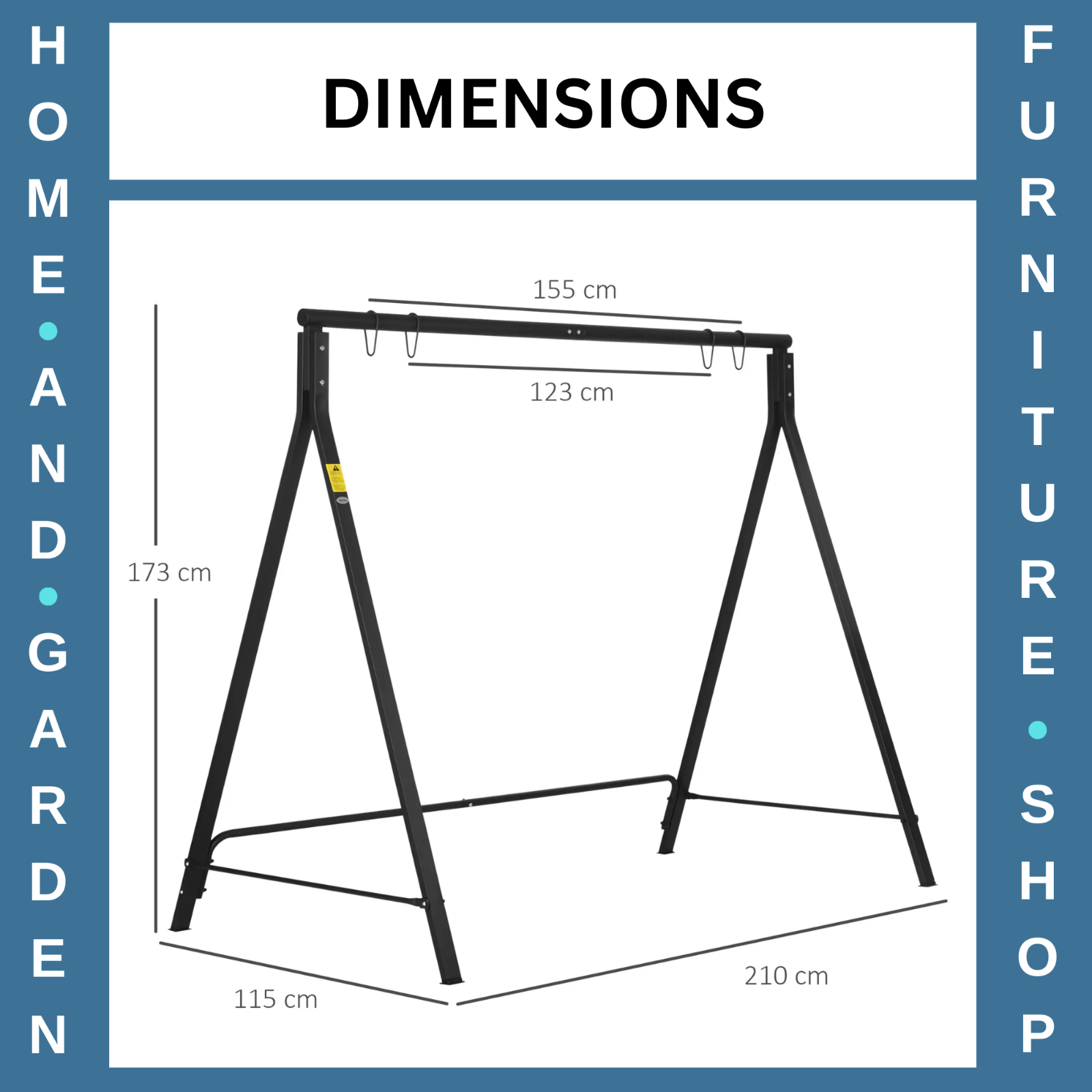 Heavy Duty Steel Swing Chair Frame with 240kg Capacity Hanging Seat Garden Use - Home and Garden Furniture Shop - rustic - furniture