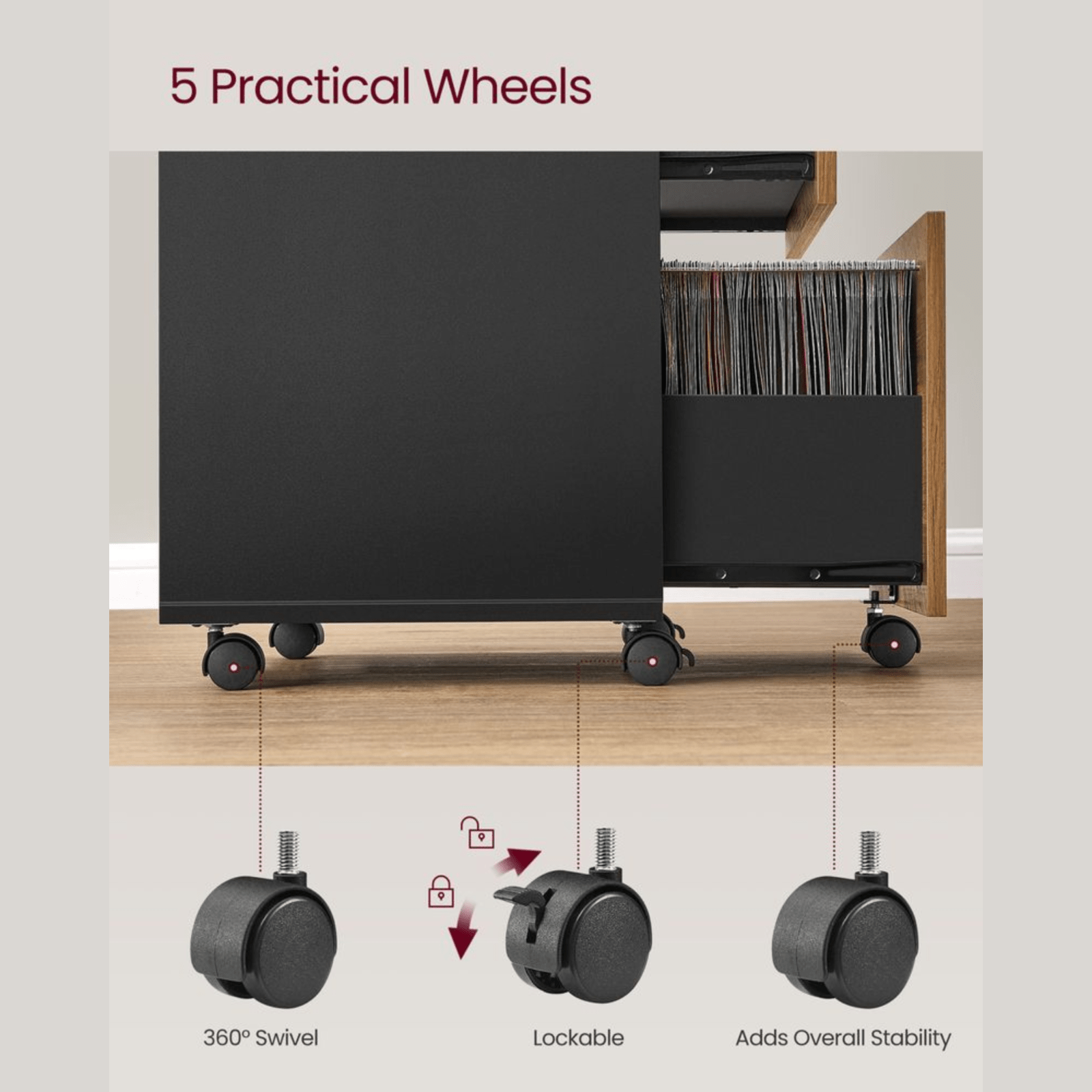 Industrial 2 Drawer Filing Cabinet Locking File Cabinet Home Office Desk Storage - Home and Garden Furniture Shop - rustic - furniture