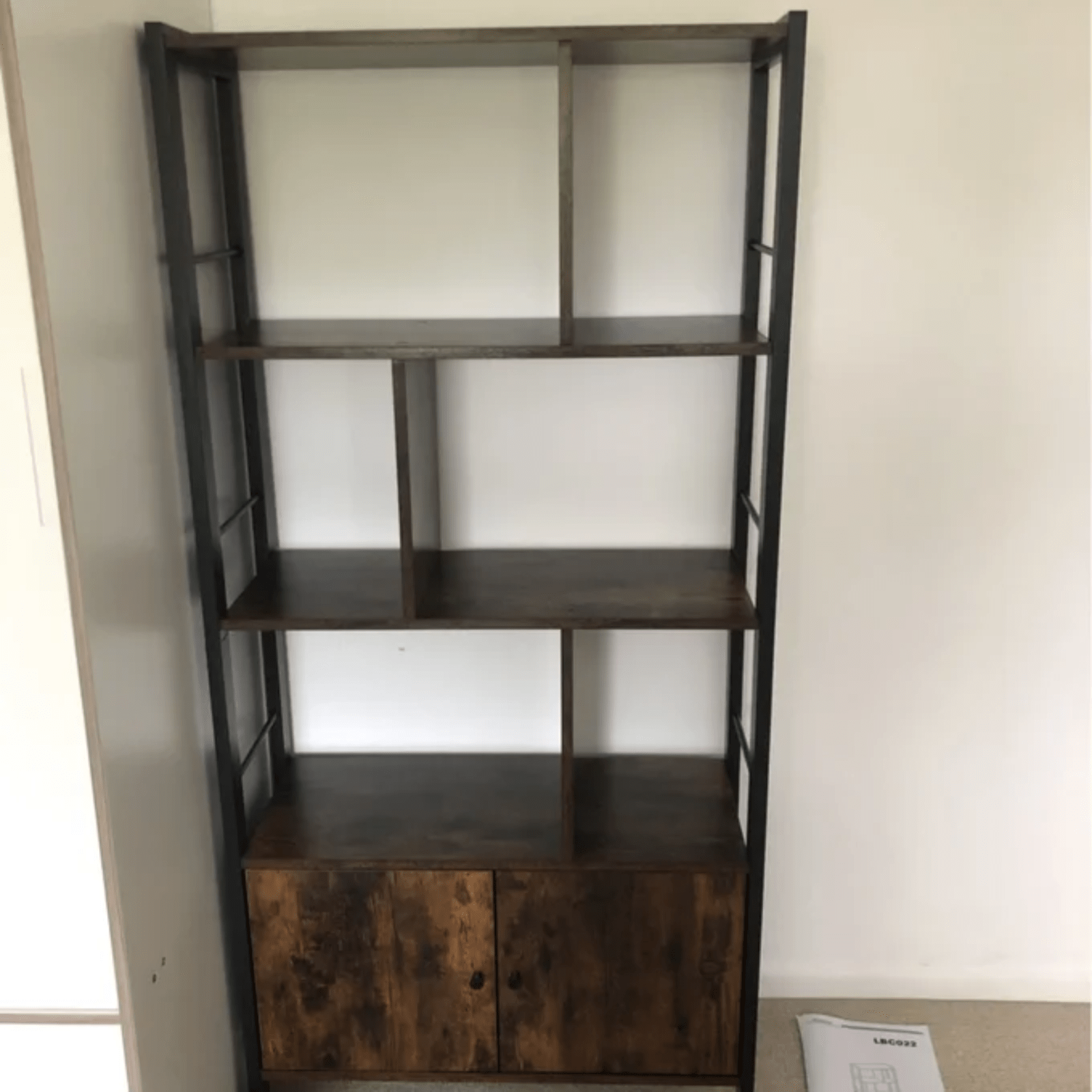 Industrial Bookcase Cupboard Tall Rustic Bookshelf 5 Tier Rustic Shelving Unit - Home and Garden Furniture Shop - rustic - furniture