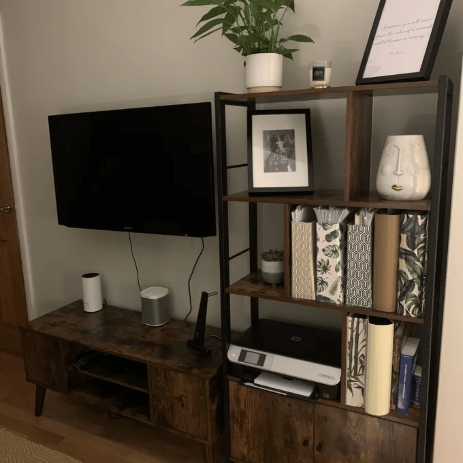 Industrial Bookcase Cupboard Tall Rustic Bookshelf 5 Tier Rustic Shelving Unit - Home and Garden Furniture Shop - rustic - furniture