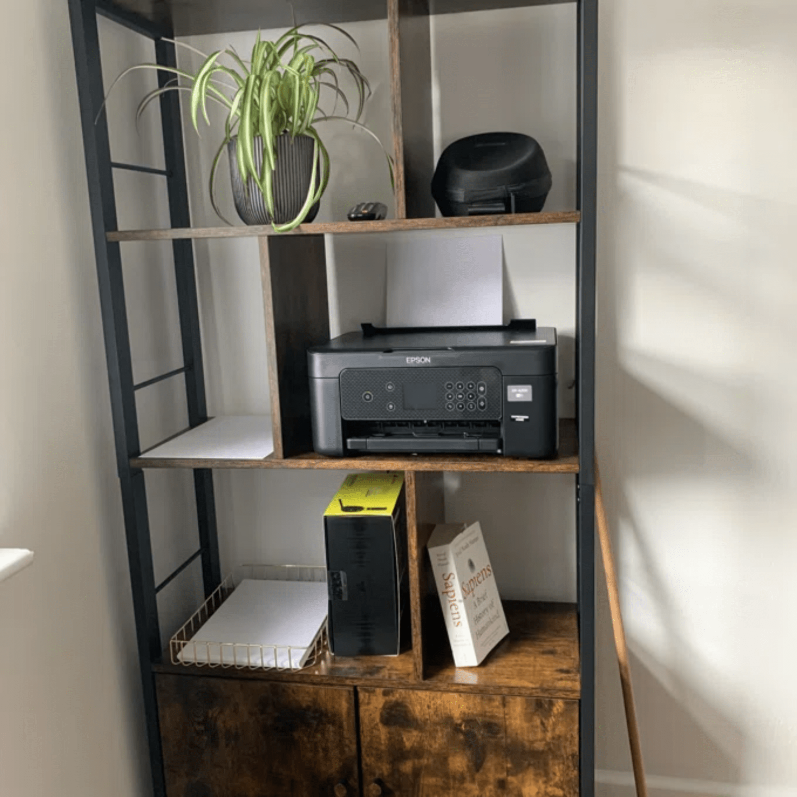 Industrial Bookcase Cupboard Tall Rustic Bookshelf 5 Tier Rustic Shelving Unit - Home and Garden Furniture Shop - rustic - furniture