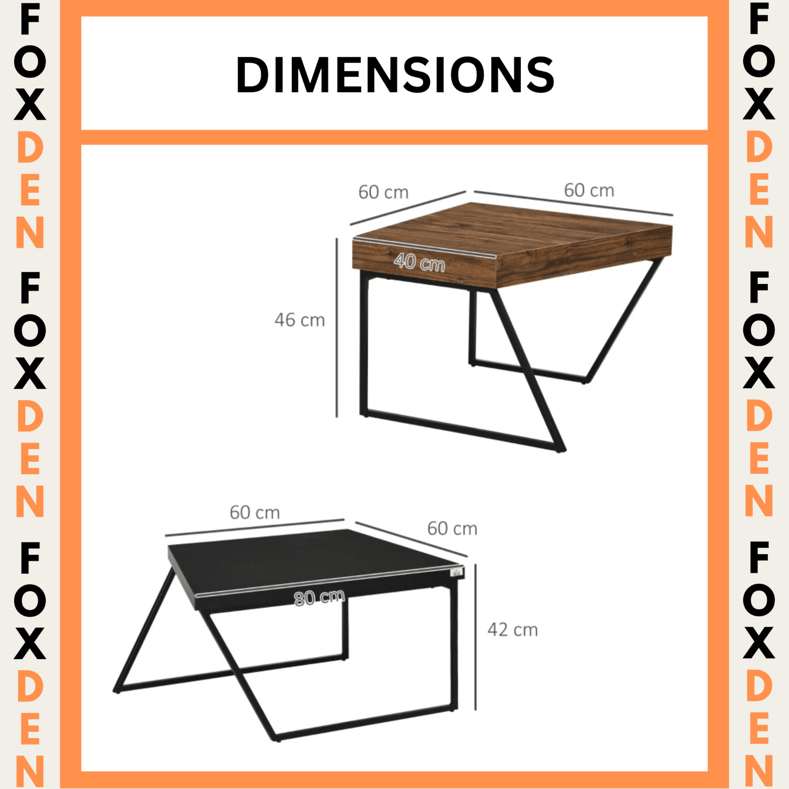 Industrial Coffee Table Set of 2 Rustic Brown Side Tables Living Room Sofa End - Home and Garden Furniture Shop - rustic - furniture