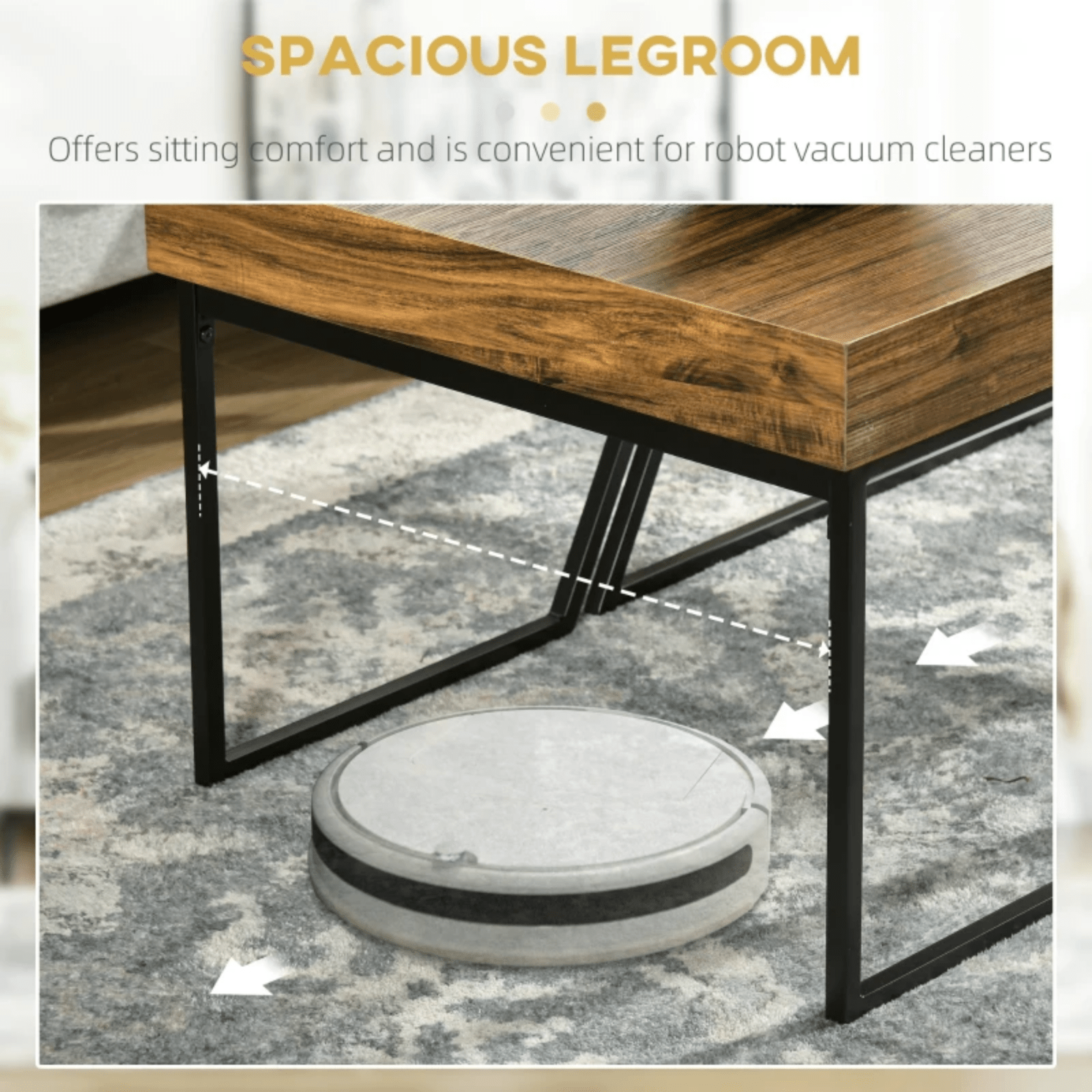 Industrial Coffee Table Set of 2 Rustic Brown Side Tables Living Room Sofa End - Home and Garden Furniture Shop - rustic - furniture