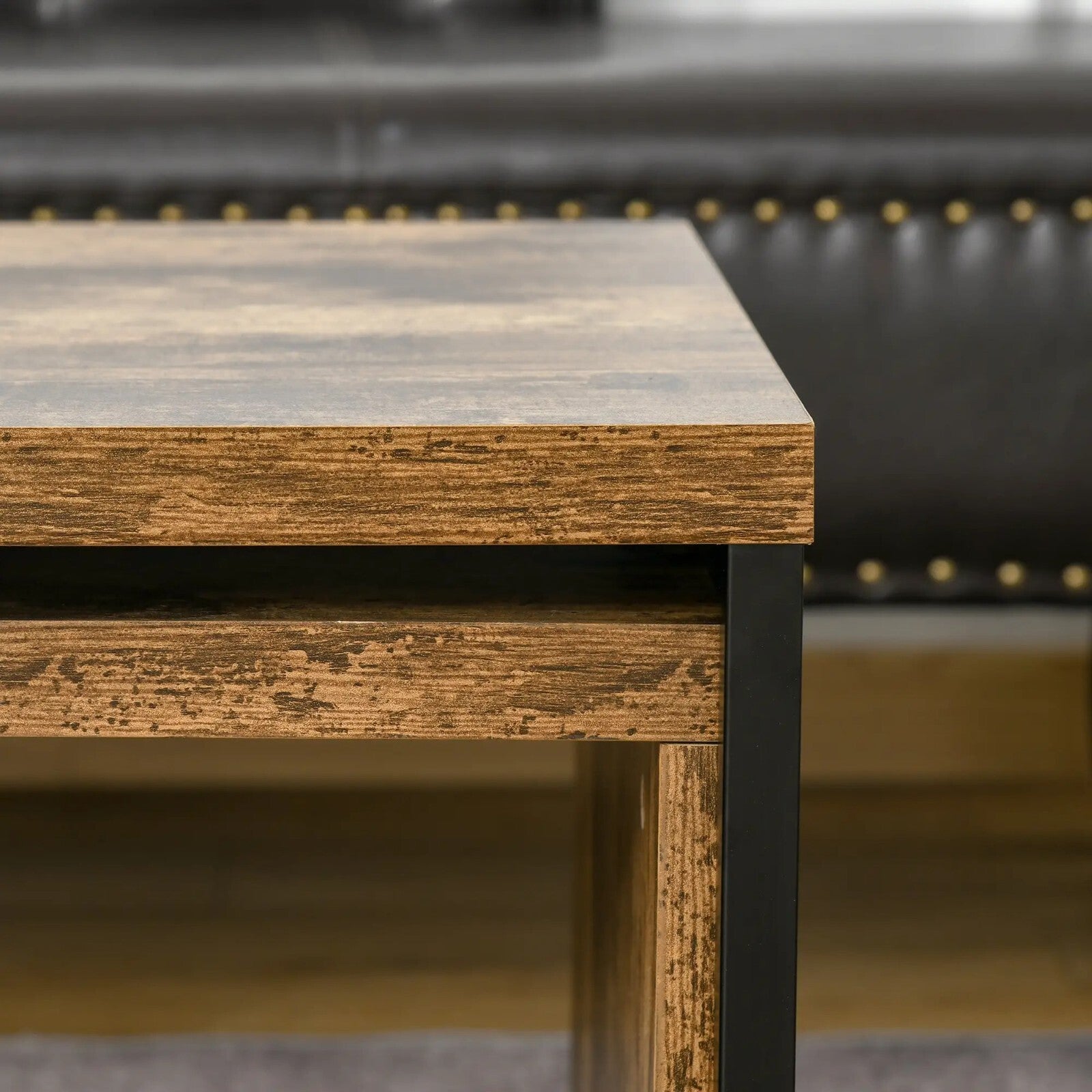 Industrial Coffee Tables Set of 2 Nesting Side Table Living Room Bedroom Rustic - Home and Garden Furniture Shop - rustic - furniture