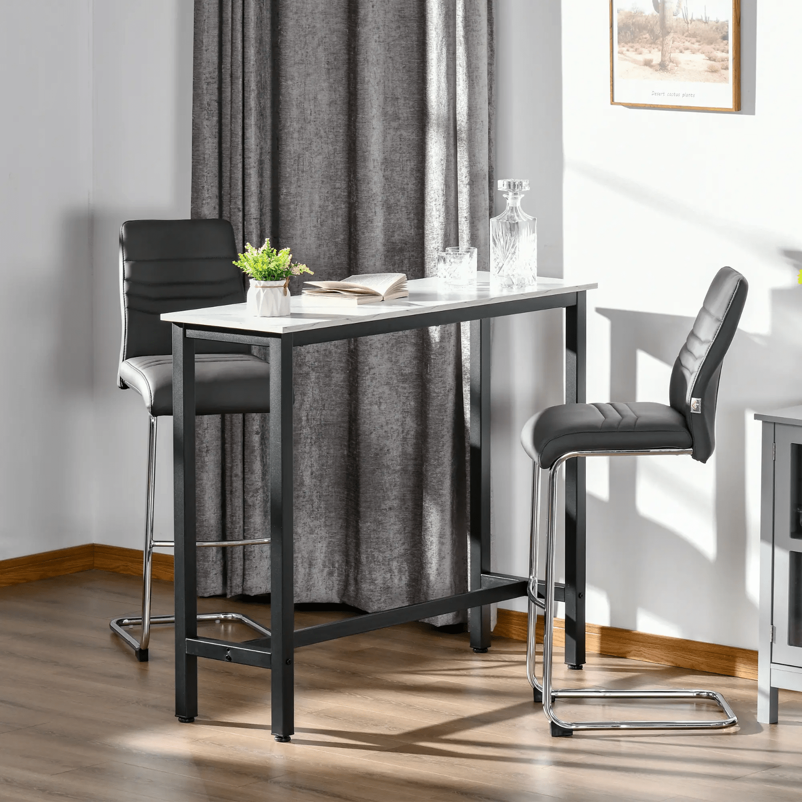 Industrial Kicthen Breakfast Bar Table Tall Dining Table Metal Legs Space Saving - Home and Garden Furniture Shop - rustic - furniture