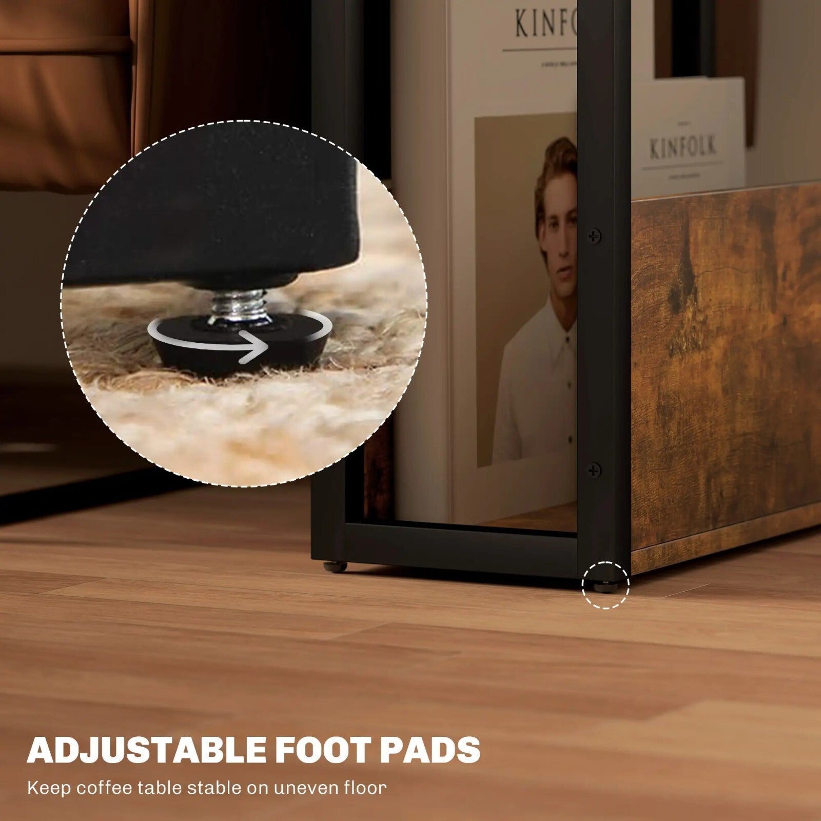 Industrial Narrow Sofa Side Table Storage Shelf Rustic Stand Bedside End Table - Home and Garden Furniture Shop - rustic - furniture