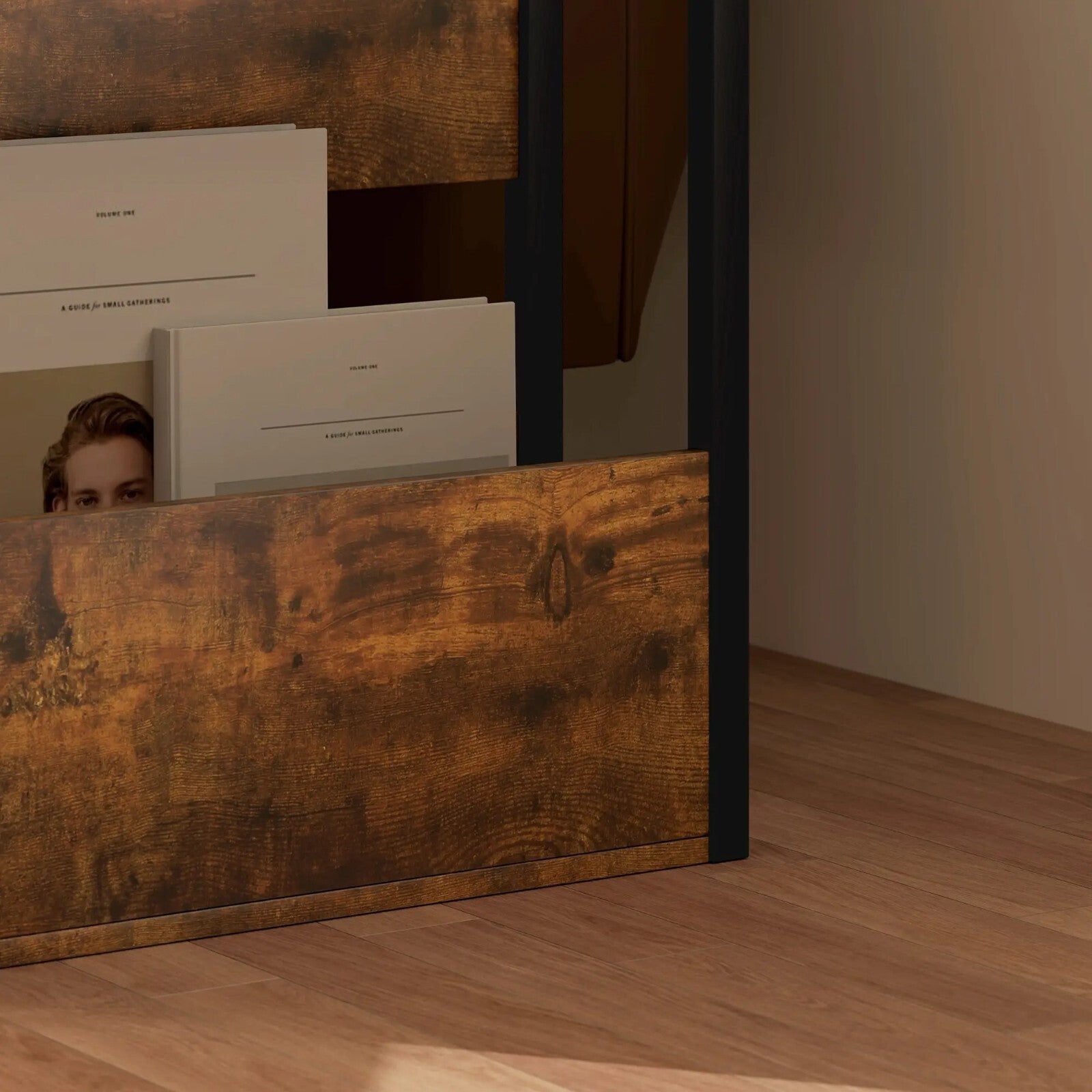 Industrial Narrow Sofa Side Table Storage Shelf Rustic Stand Bedside End Table - Home and Garden Furniture Shop - rustic - furniture