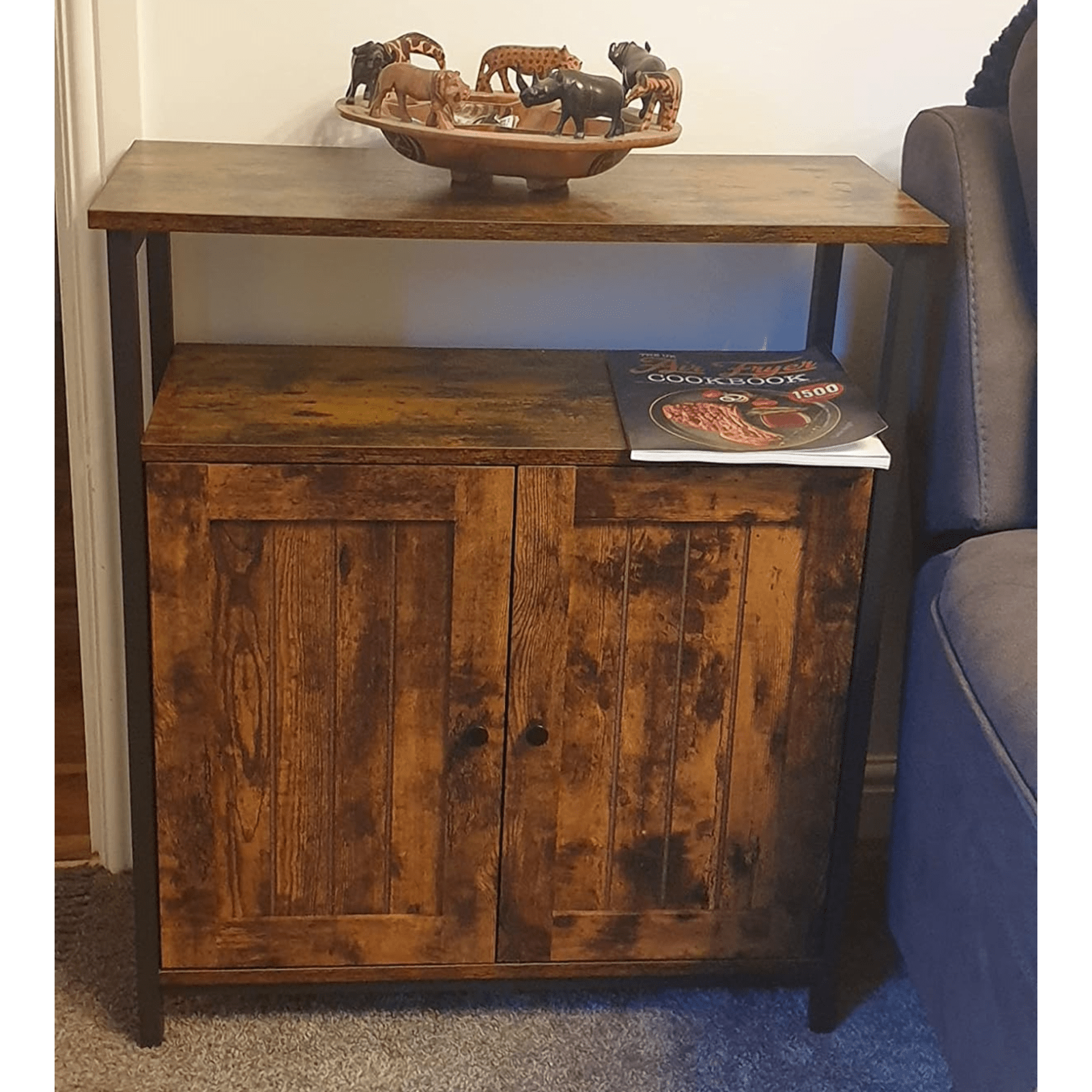 Industrial Slim Cabinet Sideboard Storage Unit with Doors Small Rustic Cupboard - Home and Garden Furniture Shop - rustic - furniture