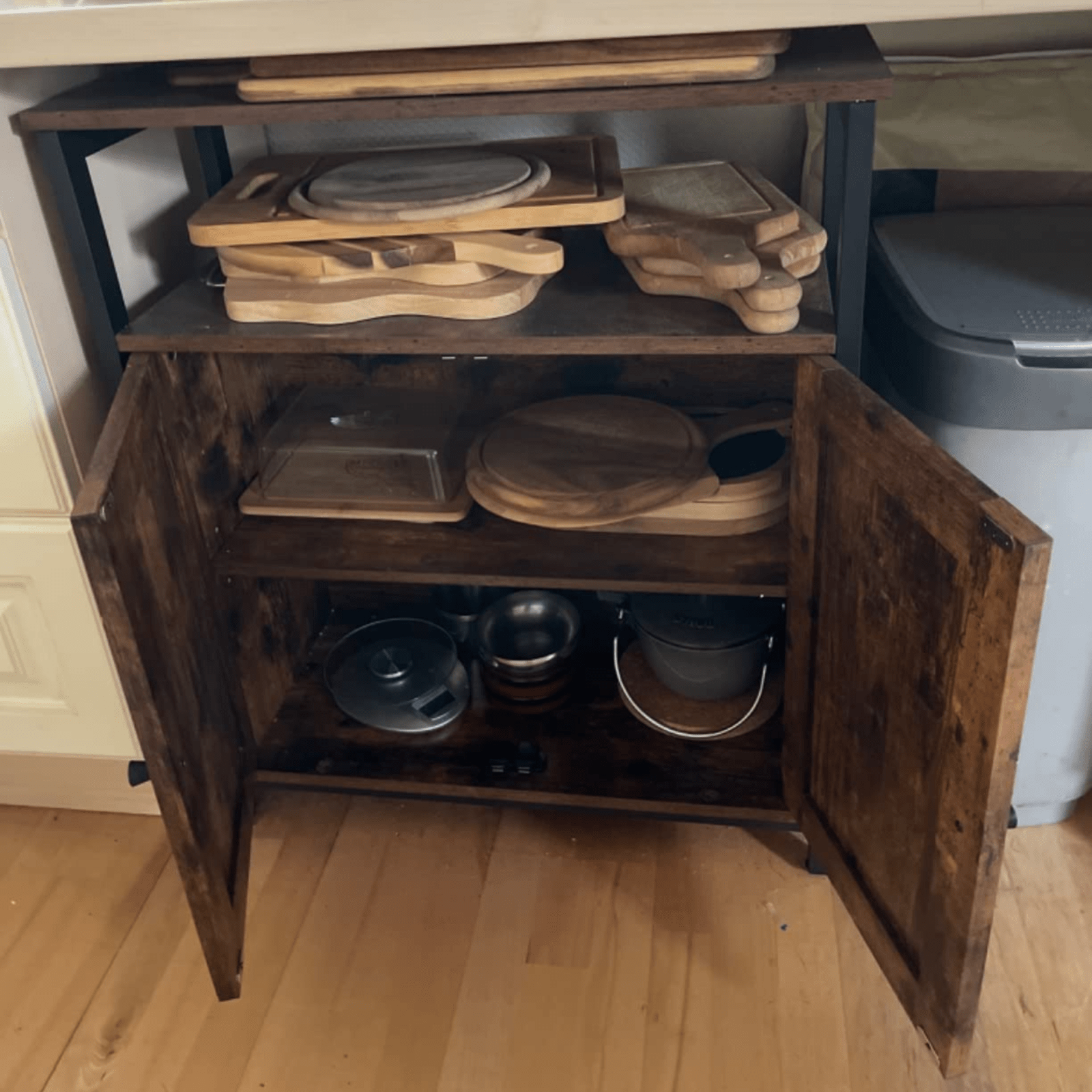 Industrial Slim Cabinet Sideboard Storage Unit with Doors Small Rustic Cupboard - Home and Garden Furniture Shop - rustic - furniture