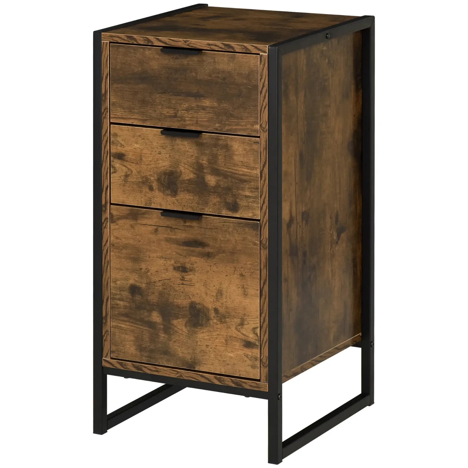 Industrial Storage Cabinet 3 Drawer Chest of Drawers Desk Handles Standing Unit - Home and Garden Furniture Shop - rustic - furniture