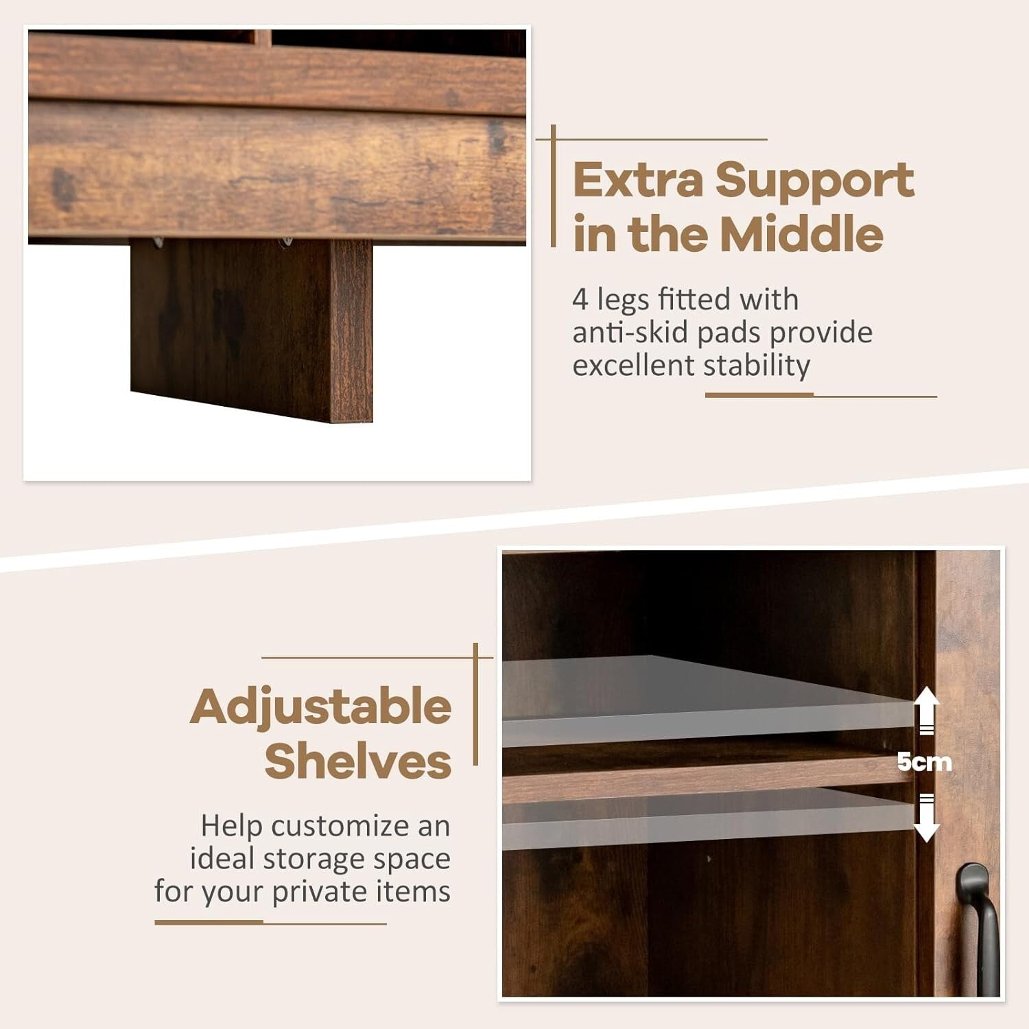 Industrial Storage Cabinet Sideboard 9 Bottle Wine Rack Buffet Drinks Cupboard - Home and Garden Furniture Shop - rustic - furniture