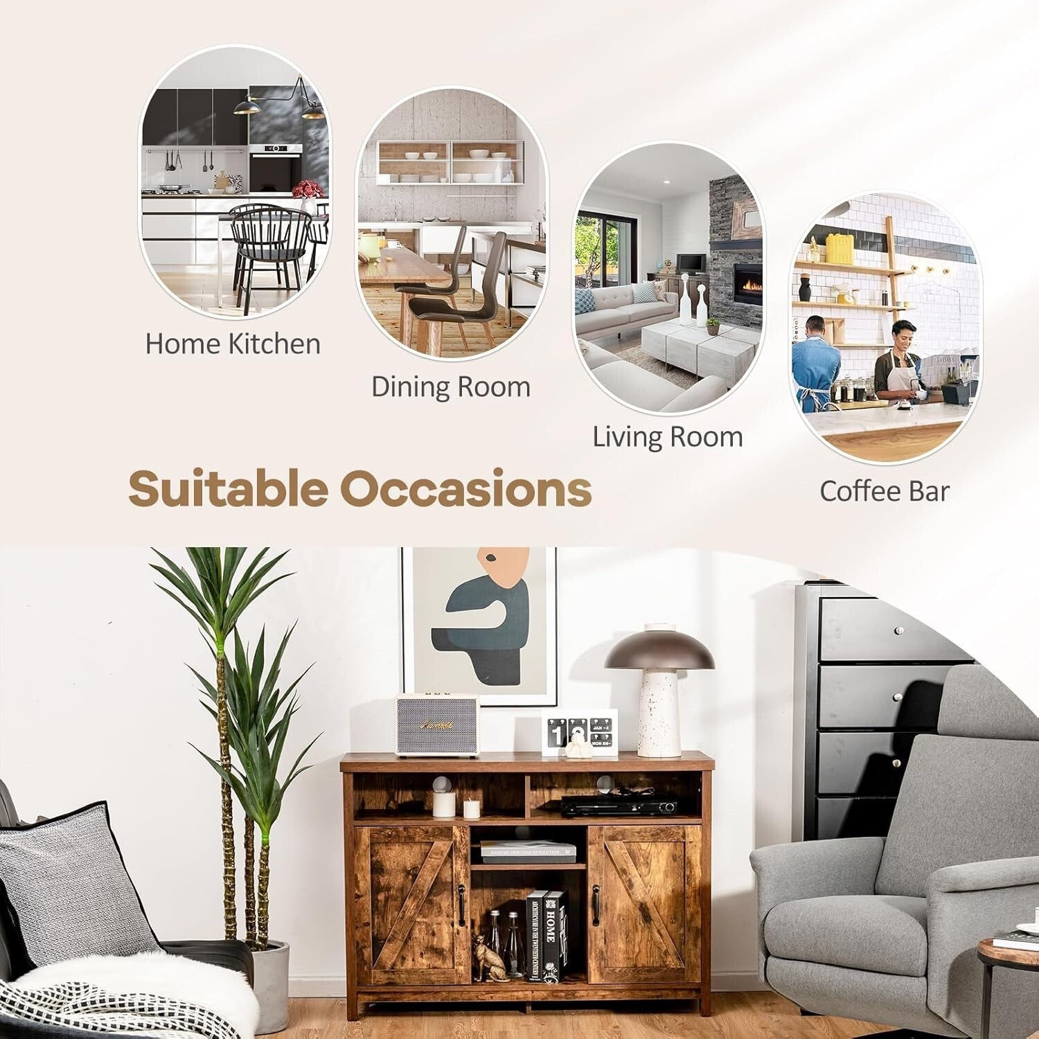 Industrial Storage Cabinet Sideboard 9 Bottle Wine Rack Buffet Drinks Cupboard - Home and Garden Furniture Shop - rustic - furniture