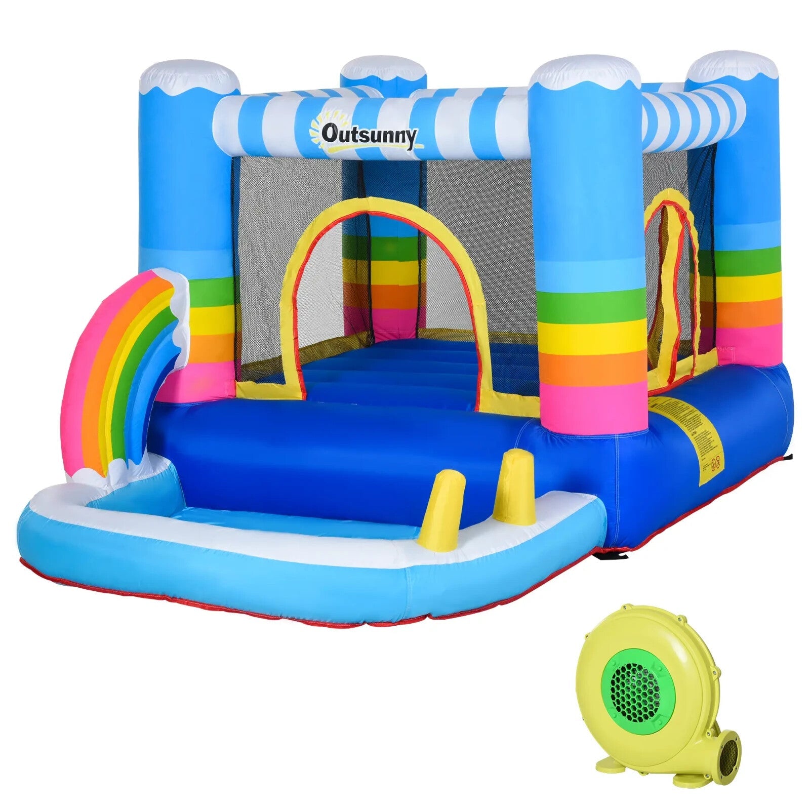 Kid Bouncy Castle Inflatable Trampoline w/ Water Pool & Blower Two in One Design - Home and Garden Furniture Shop - rustic - furniture