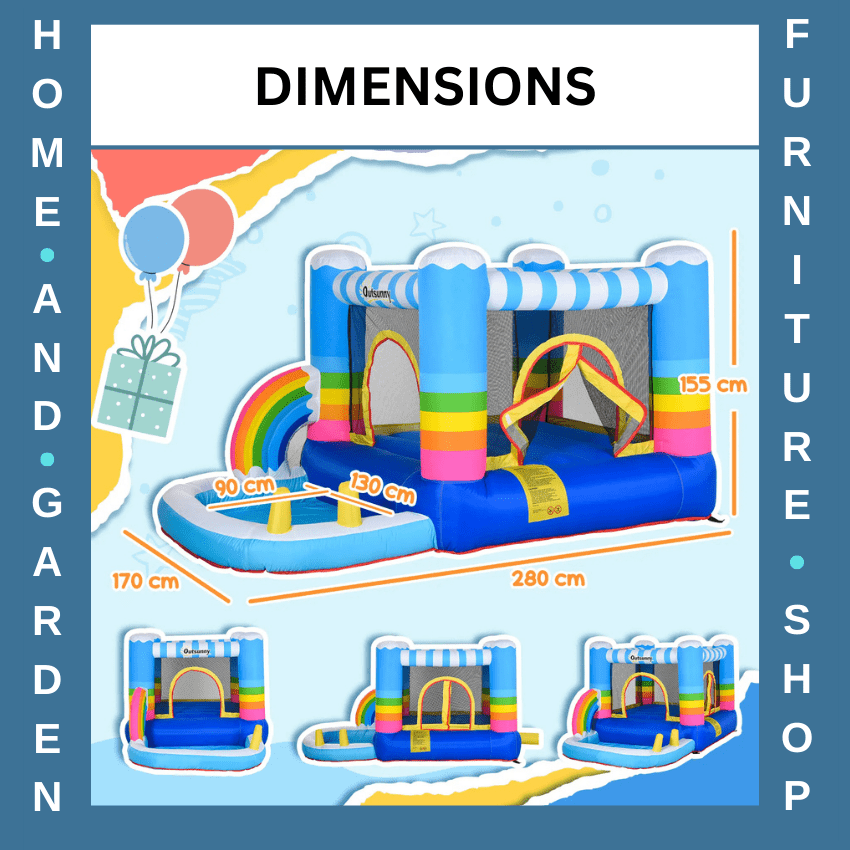 Kid Bouncy Castle Inflatable Trampoline w/ Water Pool & Blower Two in One Design - Home and Garden Furniture Shop - rustic - furniture