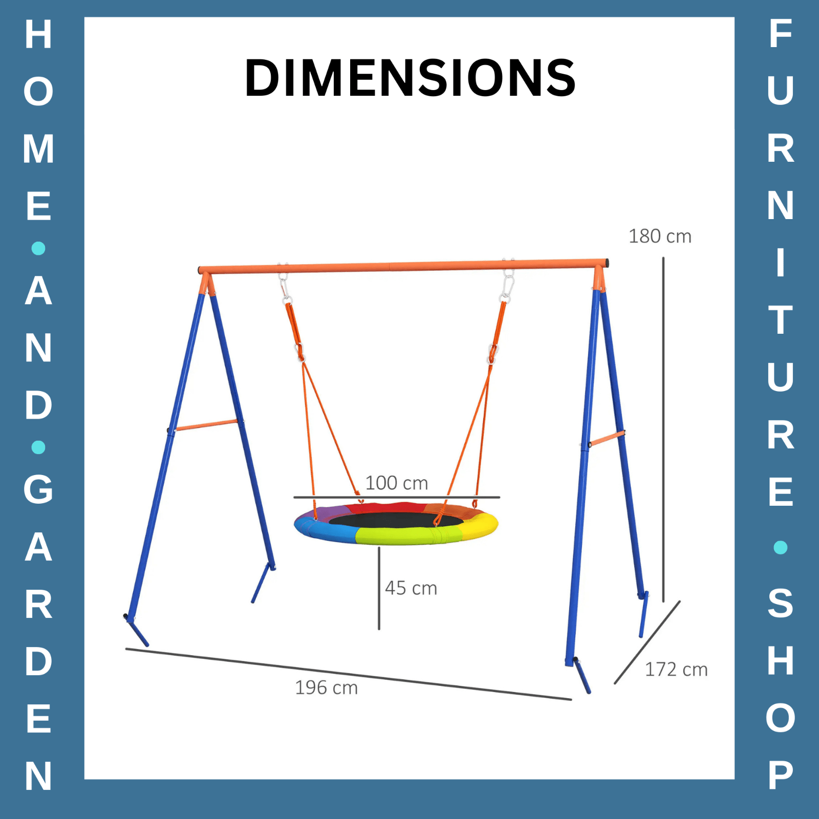 Kids Nest Swing Seat with A - Frame Structure Outdoor Play Equipment Multicoloured - Home and Garden Furniture Shop - rustic - furniture