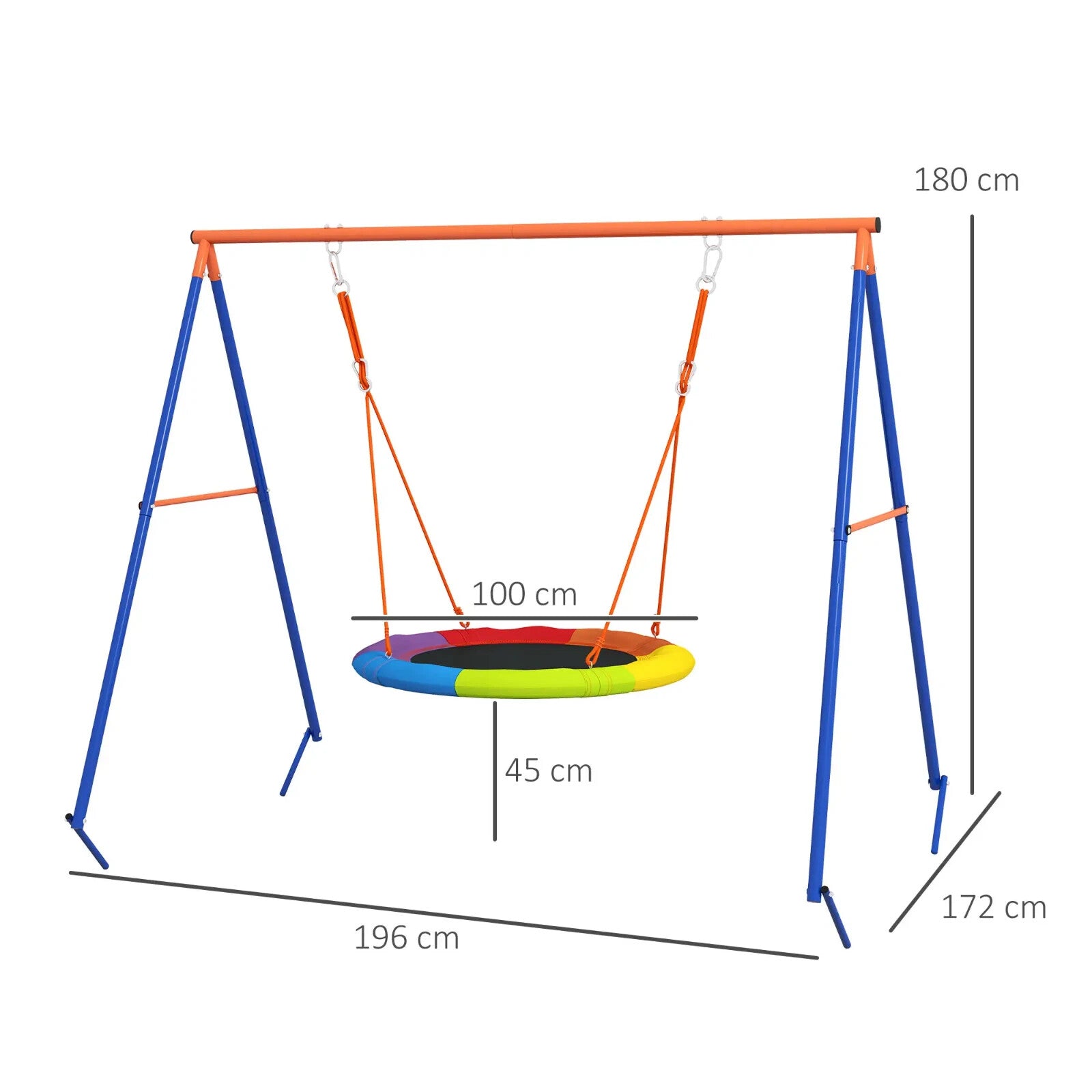 Kids Nest Swing Seat with A - Frame Structure Outdoor Play Equipment Multicoloured - Home and Garden Furniture Shop - rustic - furniture