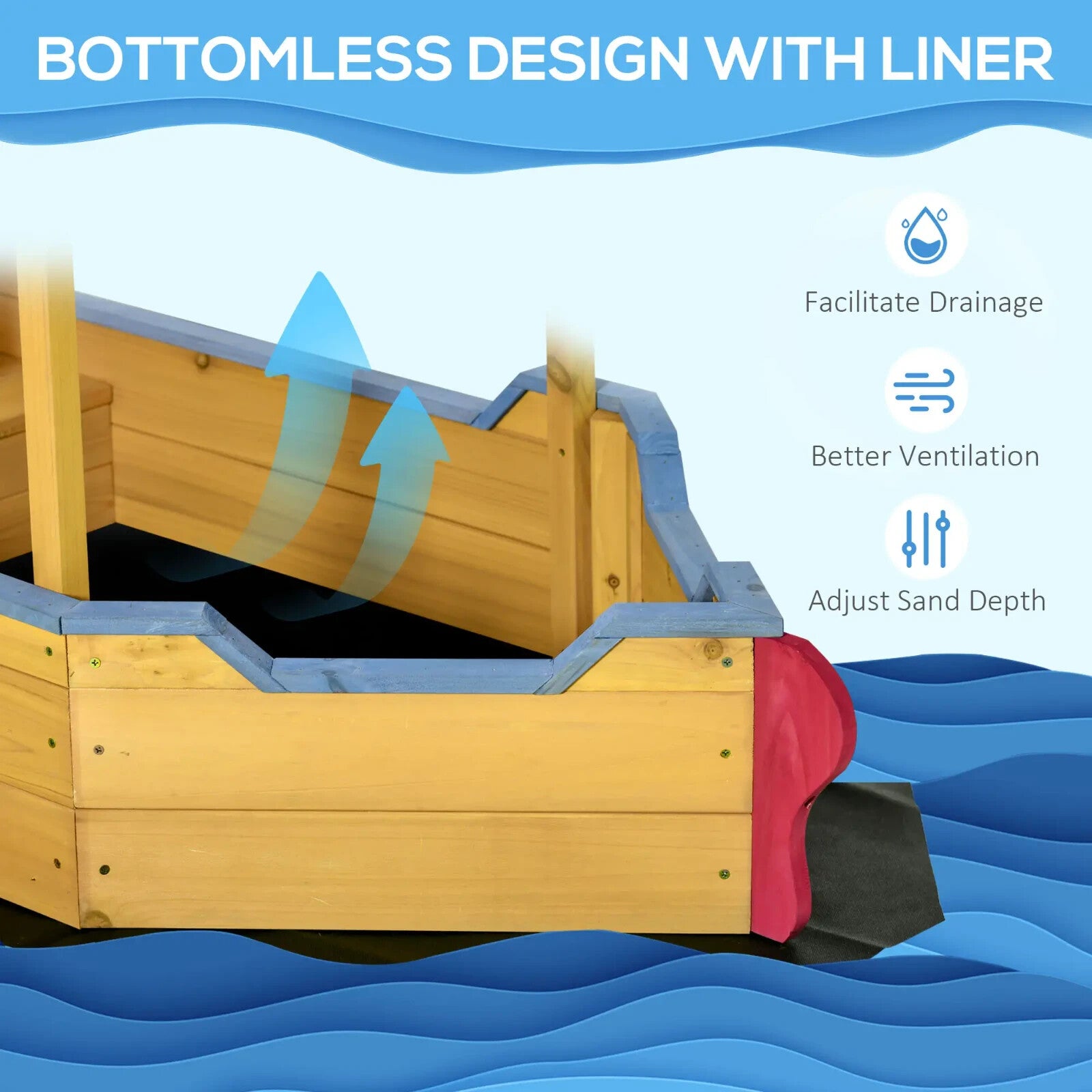 Kids Sandbox with Canopy Bench Seat & Storage for 3–8 Year Olds Outdoor Play - Home and Garden Furniture Shop - rustic - furniture