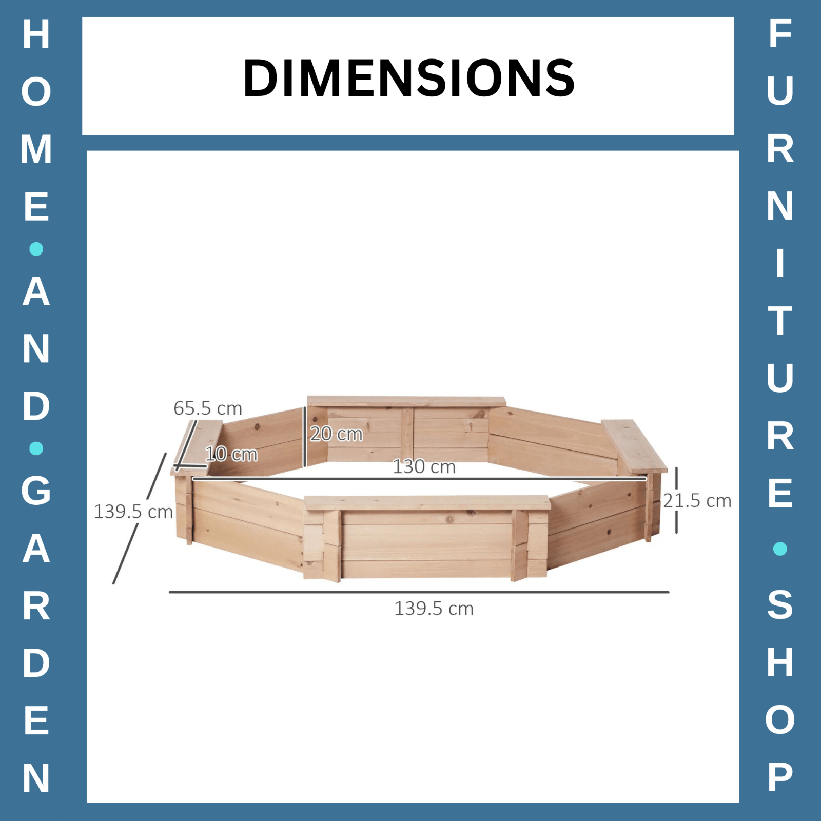 Kids Wooden Octagon Sandbox with Cover and Seats for Garden Play for 3 - 8 years - Home and Garden Furniture Shop - rustic - furniture