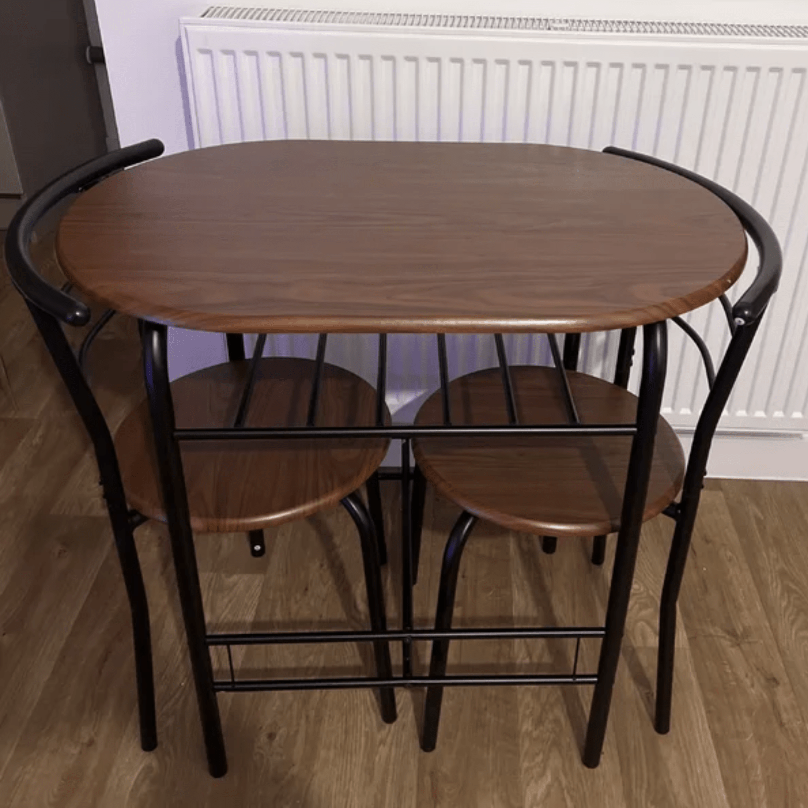 Kitchen Small Table and 2 Chairs Rustic Metal Compact Breakfast Dining Bar Set - Home and Garden Furniture Shop - rustic - furniture