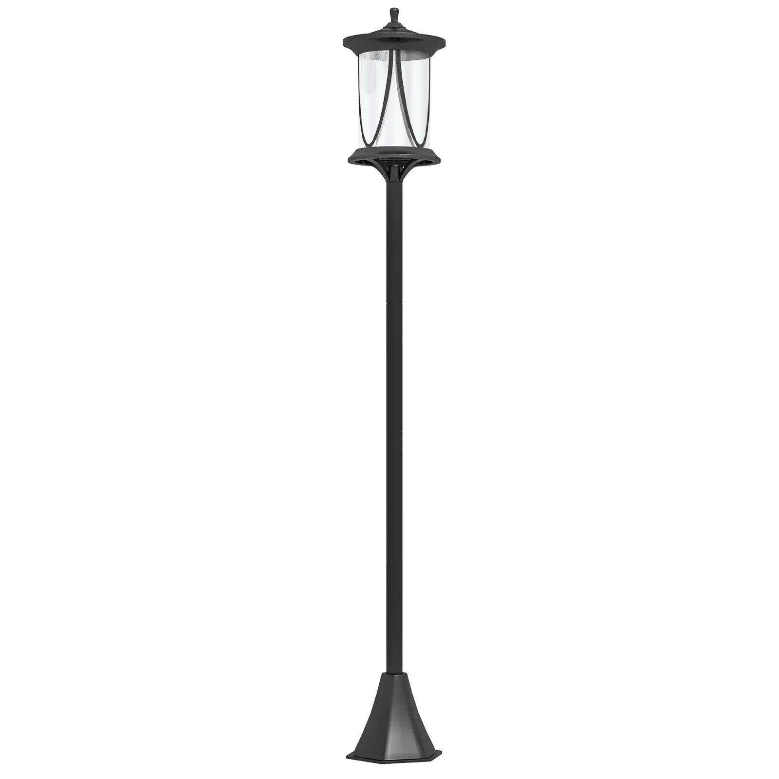 Lamp Post Solar Powered LED Light Waterproof with Automatically Turns On Black - Home and Garden Furniture Shop - rustic - furniture