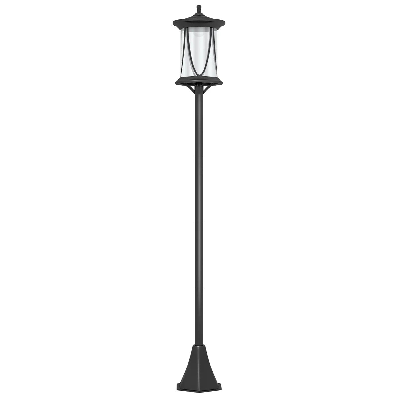Lamp Post Solar Powered LED Light Waterproof with Automatically Turns On Black - Home and Garden Furniture Shop - rustic - furniture