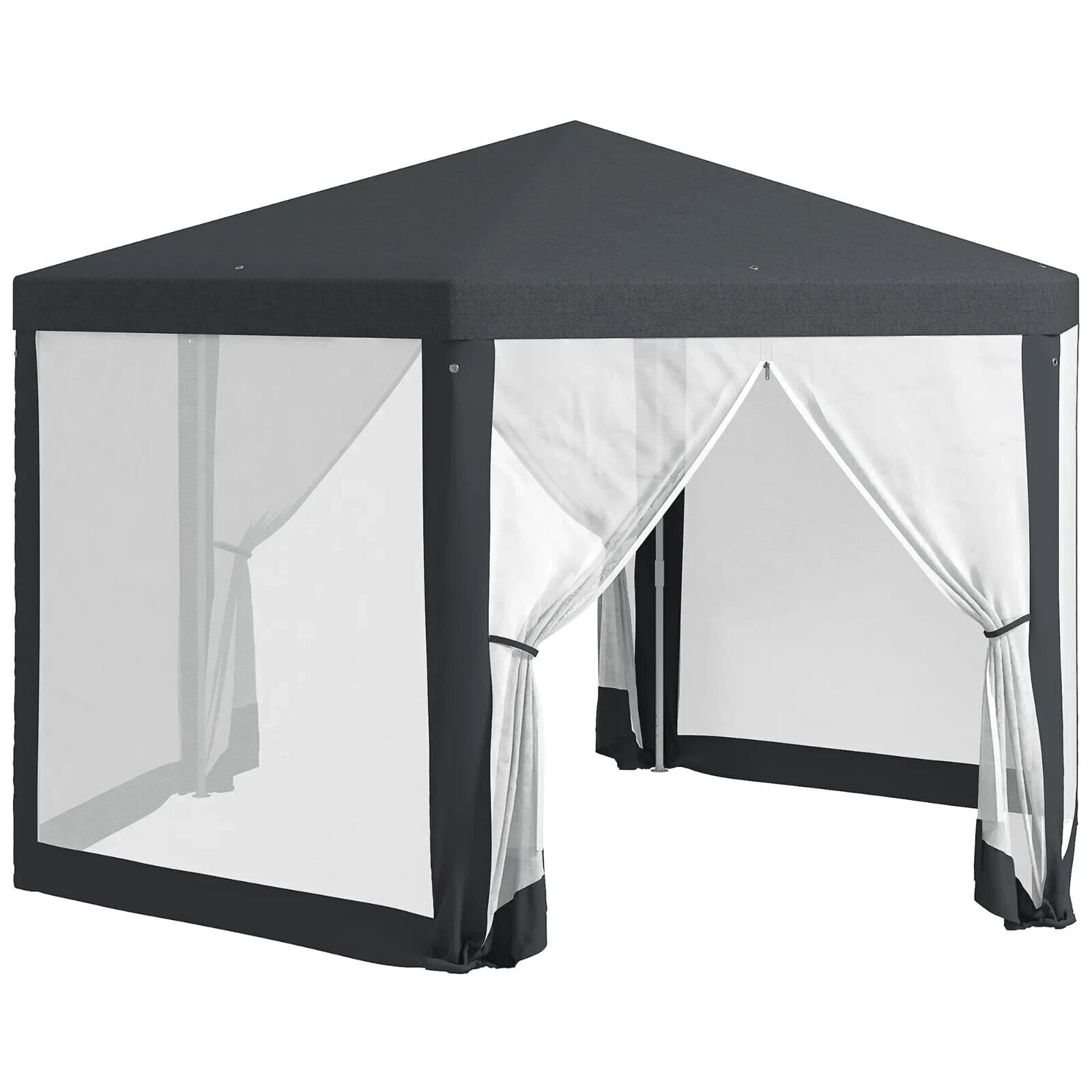 Large 4m Hexagonal Gazebo Outdoor Marquee Canopy Patio Party Tent Sun Shade Grey - Home and Garden Furniture Shop - #rustic - furniture#