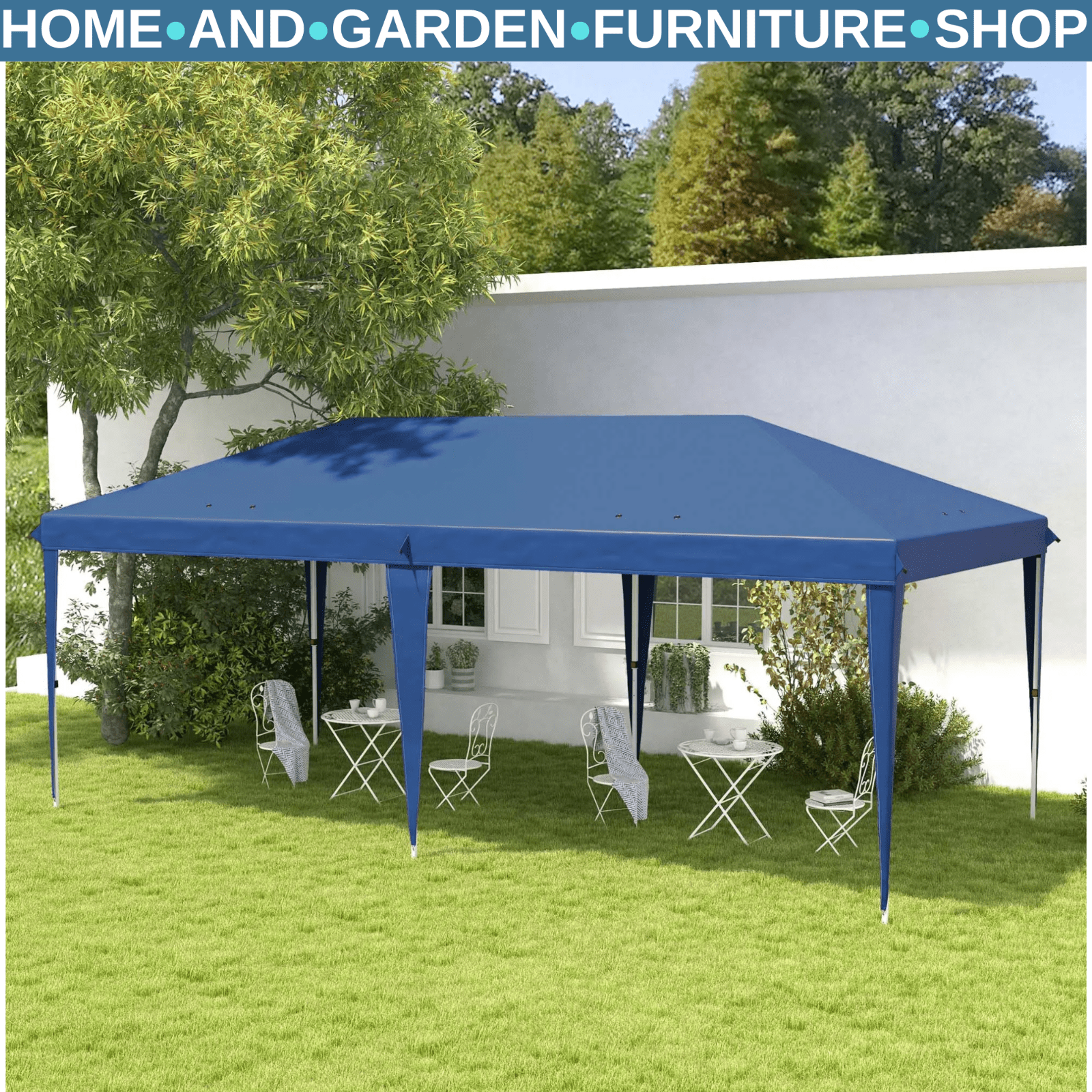 Large 6 x 3m Pop Up Gazebo Canopy Waterproof Outdoor Garden Party Tent Marquee - Home and Garden Furniture Shop - #rustic - furniture#