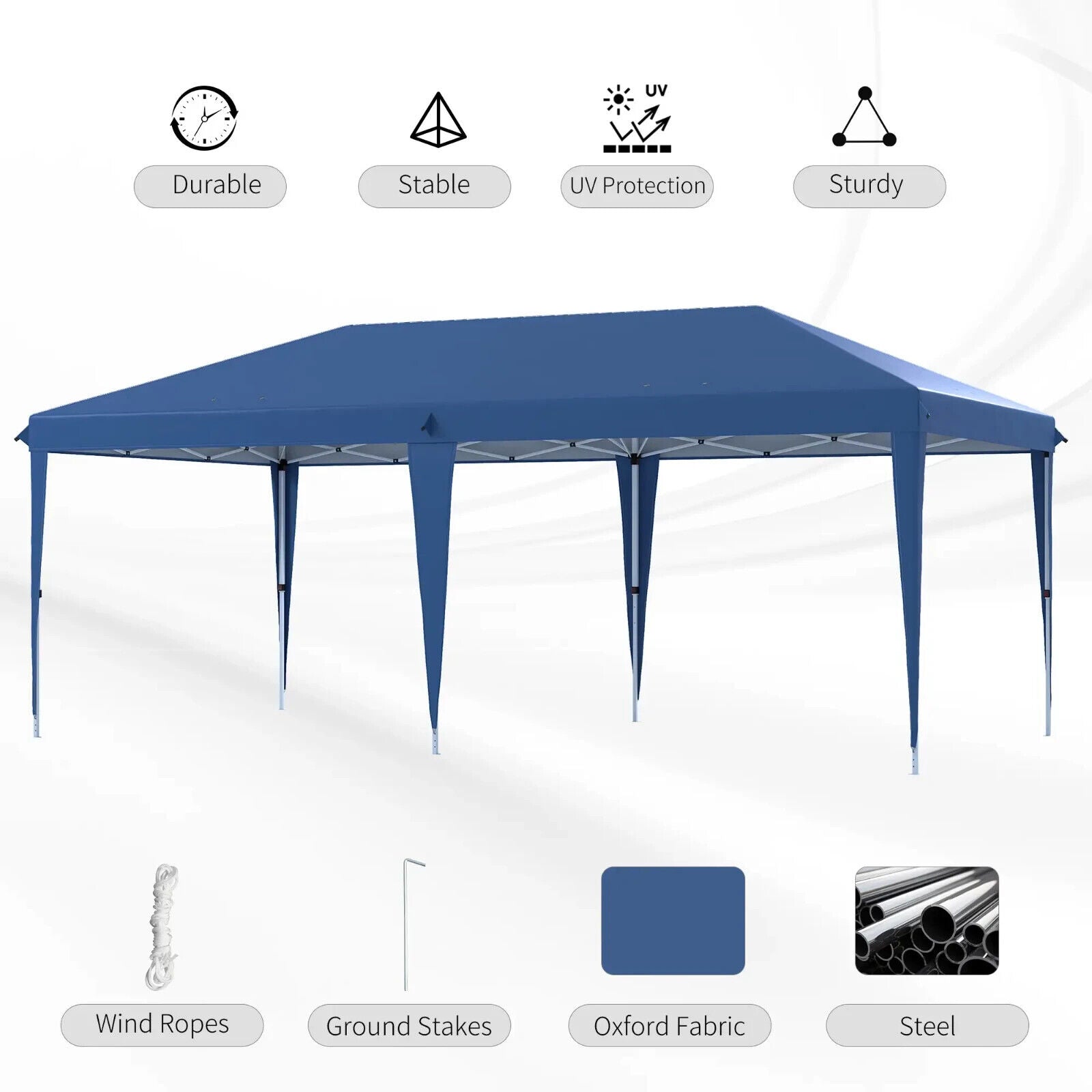 Large 6 x 3m Pop Up Gazebo Canopy Waterproof Outdoor Garden Party Tent Marquee - Home and Garden Furniture Shop - #rustic - furniture#