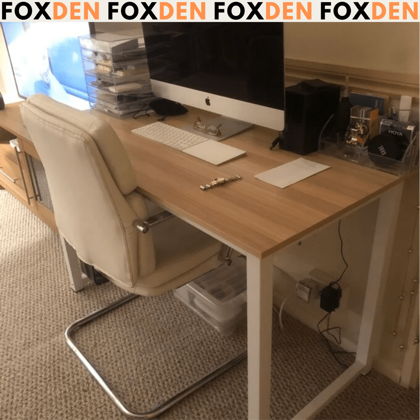 Large Computer Desk Industrial Wood Table Home Office PC Workstation Metal Legs - Home and Garden Furniture Shop - rustic - furniture