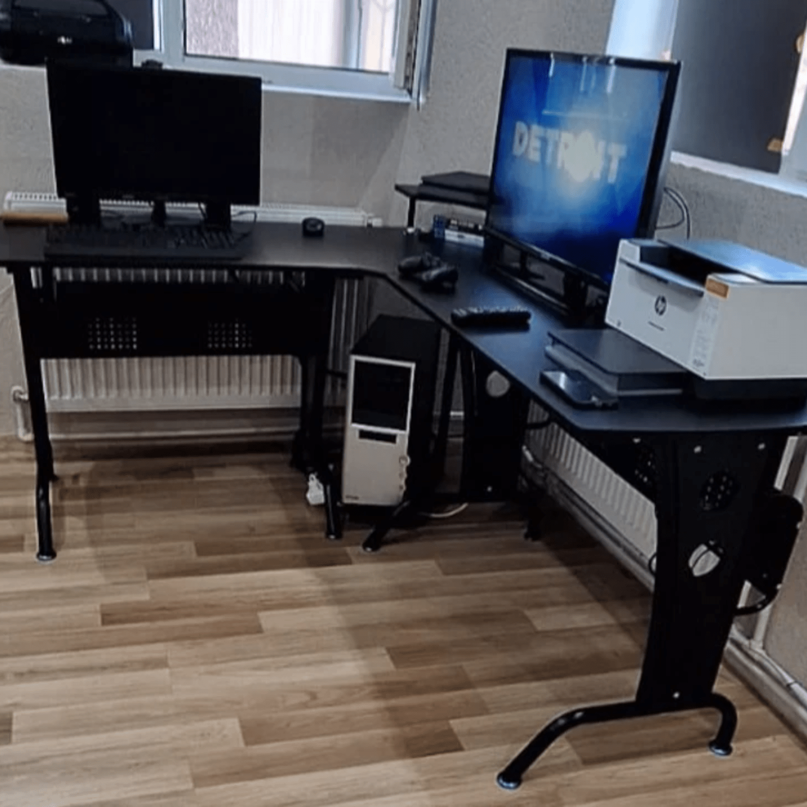 Large Corner Computer Desk Work Monitor Stand Home Office Gaming Desk L Shaped - Home and Garden Furniture Shop - rustic - furniture