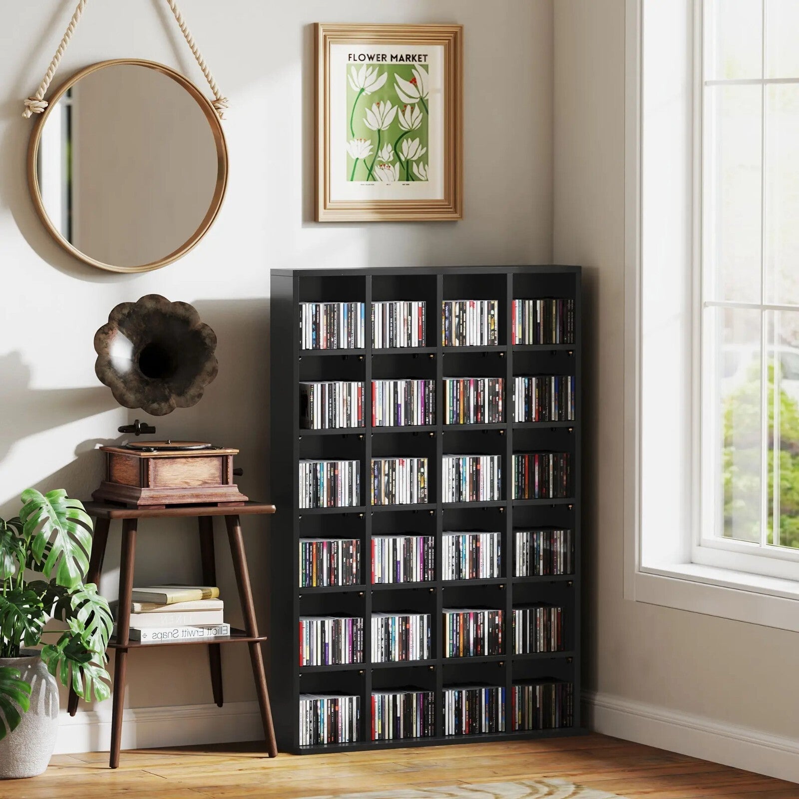Large DVD CD Media Storage Shelf Rack Video Game Book Tower Stand Display Unit - Home and Garden Furniture Shop - rustic - furniture