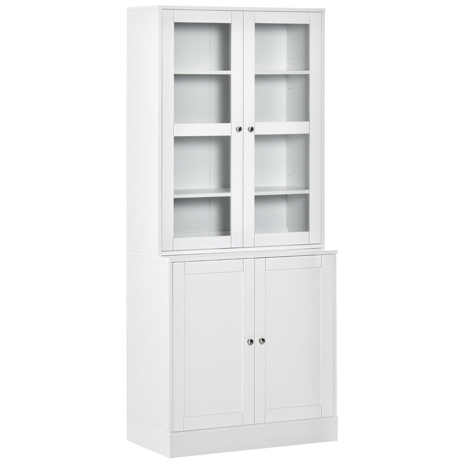 Large Freestanding Kitchen Pantry Cupboard Larder Storage Cabinet Glass Doors - Home and Garden Furniture Shop - #rustic - furniture#