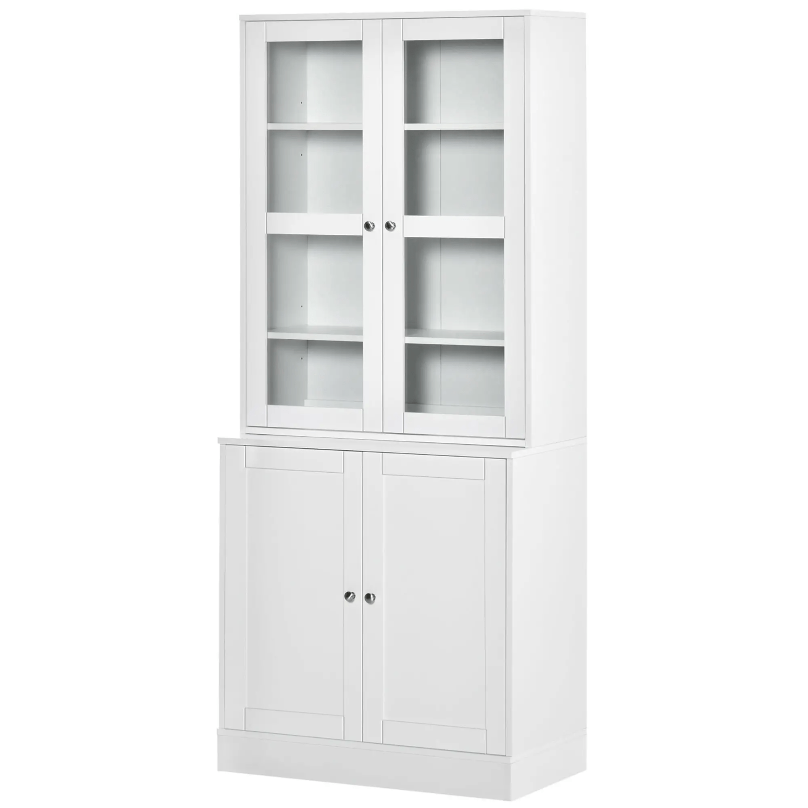 Large Freestanding Kitchen Pantry Cupboard Larder Storage Cabinet Glass Doors - Home and Garden Furniture Shop - #rustic - furniture#