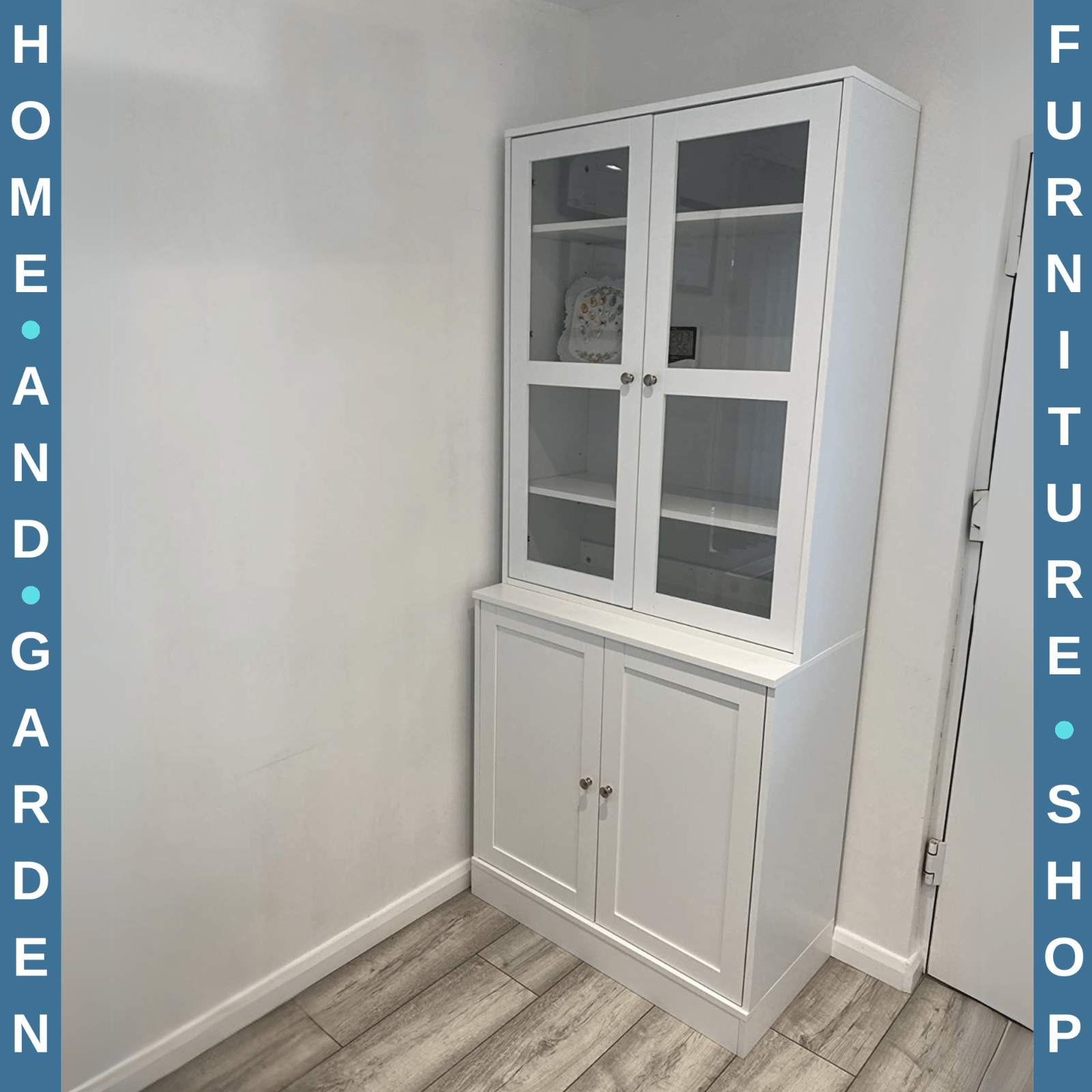 Large Freestanding Kitchen Pantry Cupboard Larder Storage Cabinet Glass Doors - Home and Garden Furniture Shop - #rustic - furniture#