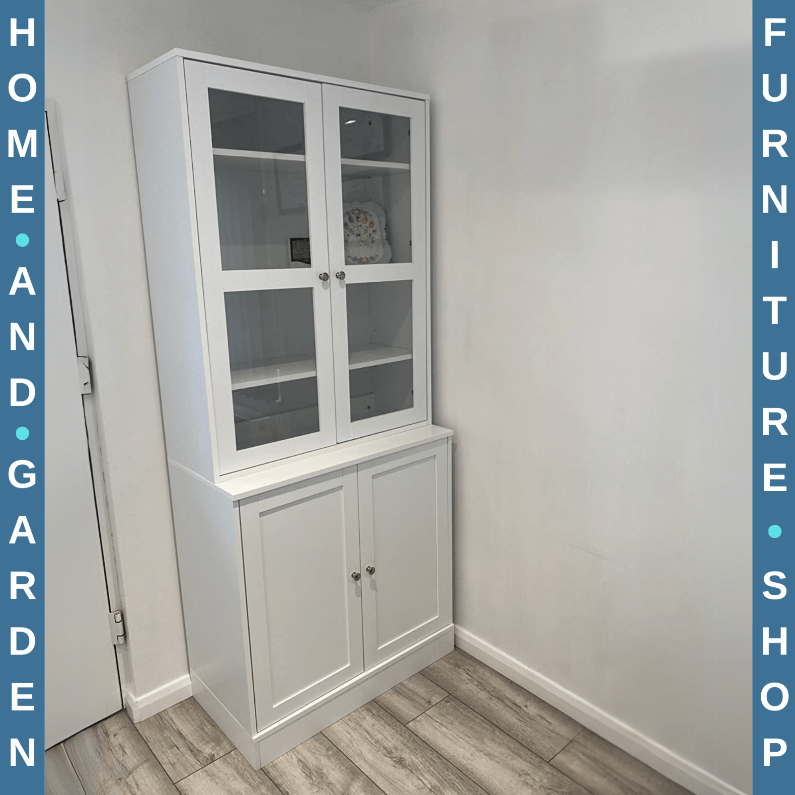 Large Freestanding Kitchen Pantry Cupboard Larder Storage Cabinet Glass Doors - Home and Garden Furniture Shop - #rustic - furniture#