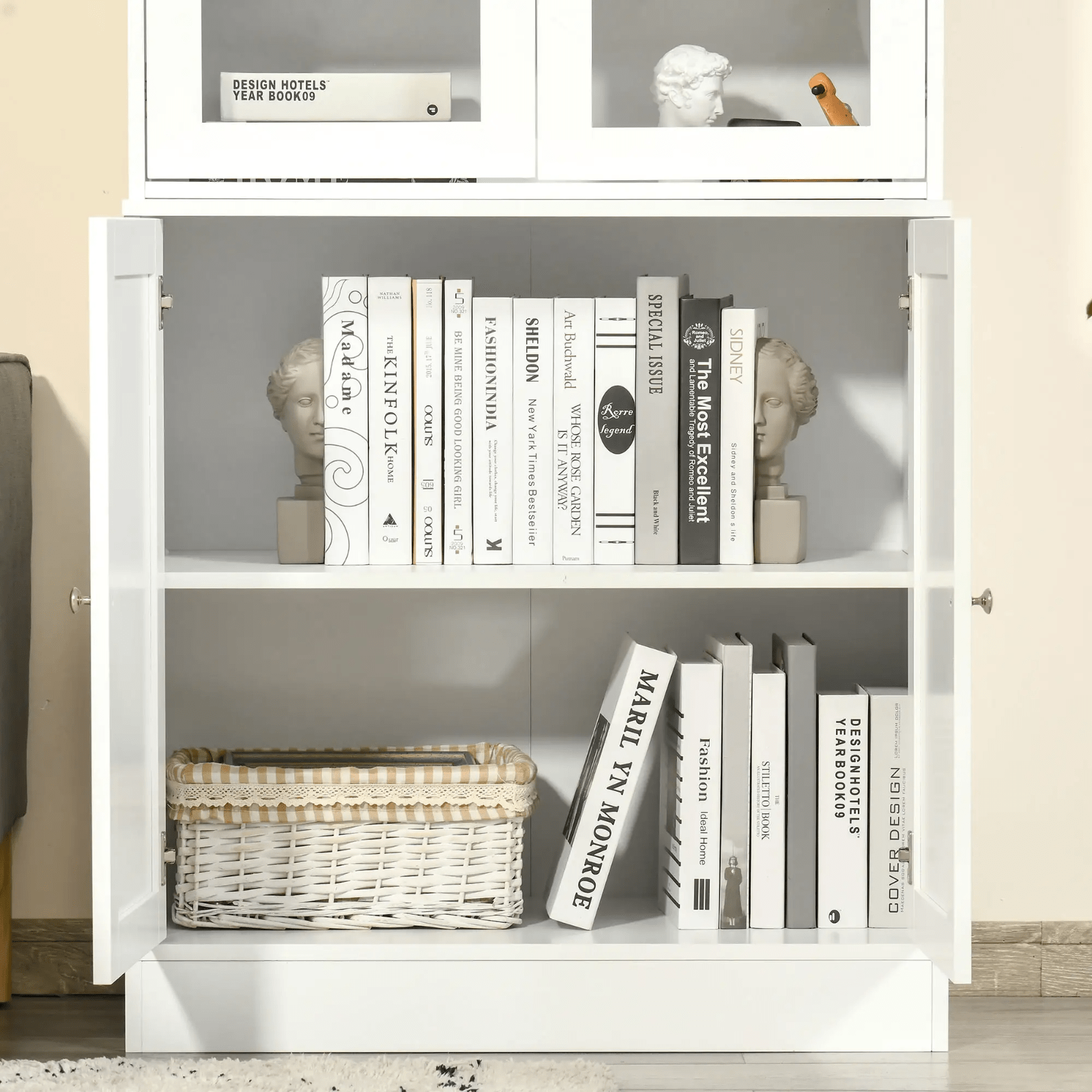 Large Freestanding Kitchen Pantry Cupboard Larder Storage Cabinet Glass Doors - Home and Garden Furniture Shop - #rustic - furniture#