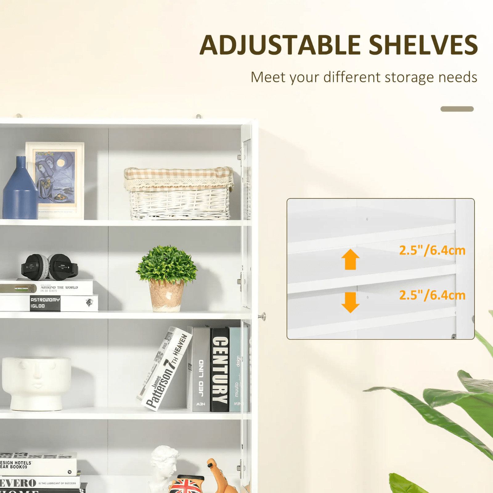 Large Freestanding Kitchen Pantry Cupboard Larder Storage Cabinet Glass Doors - Home and Garden Furniture Shop - #rustic - furniture#