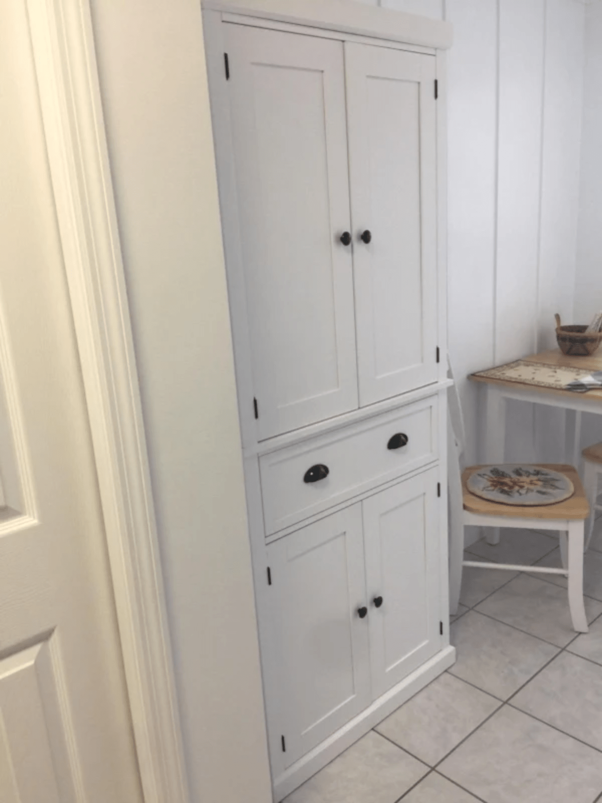 Large Freestanding Kitchen Pantry Cupboard Larder Storage Cabinet White Drawers - Home and Garden Furniture Shop - rustic - furniture