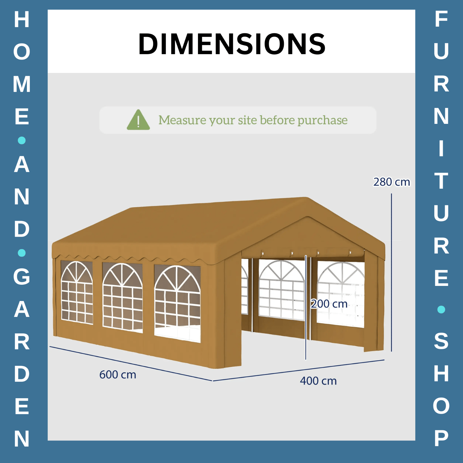Large Garden Gazebo Marquee Party Wedding Tent Carport Shelter Car Canopy Yellow - Home and Garden Furniture Shop - rustic - furniture