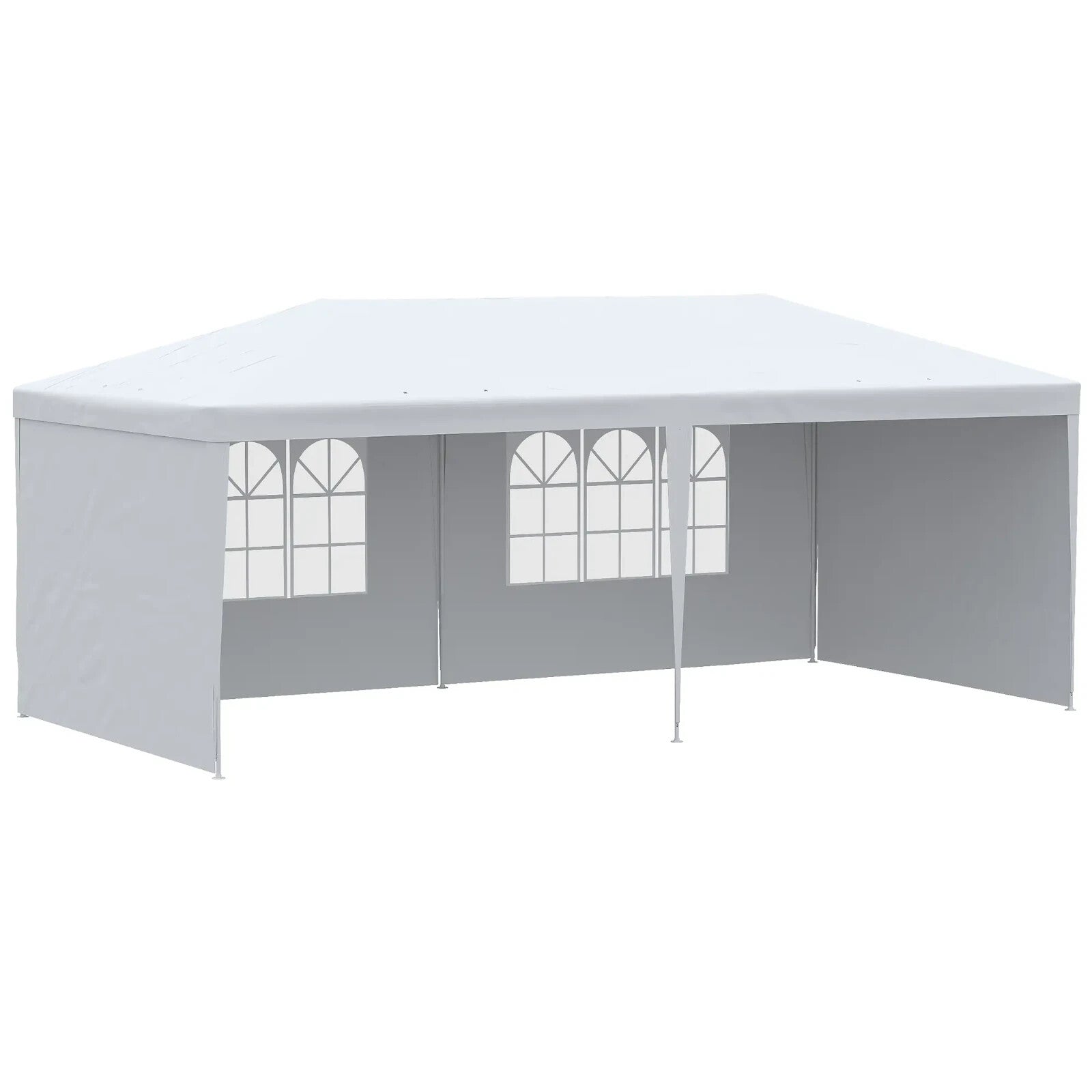 Large Garden Gazebo Wedding Marquee Party Tent 6 x 3m Canopy Canopy Patio White - Home and Garden Furniture Shop - rustic - furniture