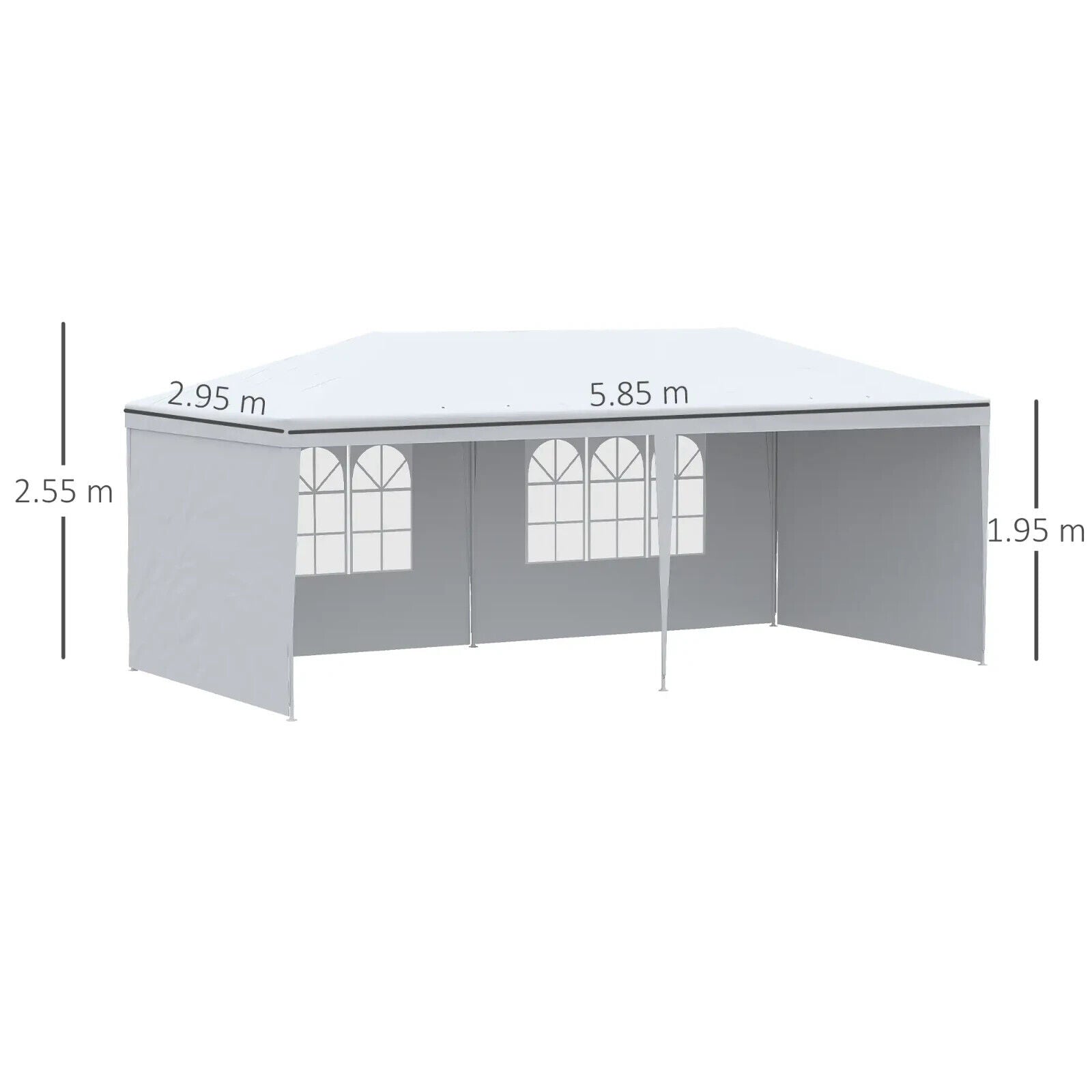 Large Garden Gazebo Wedding Marquee Party Tent 6 x 3m Canopy Canopy Patio White - Home and Garden Furniture Shop - #rustic - furniture#