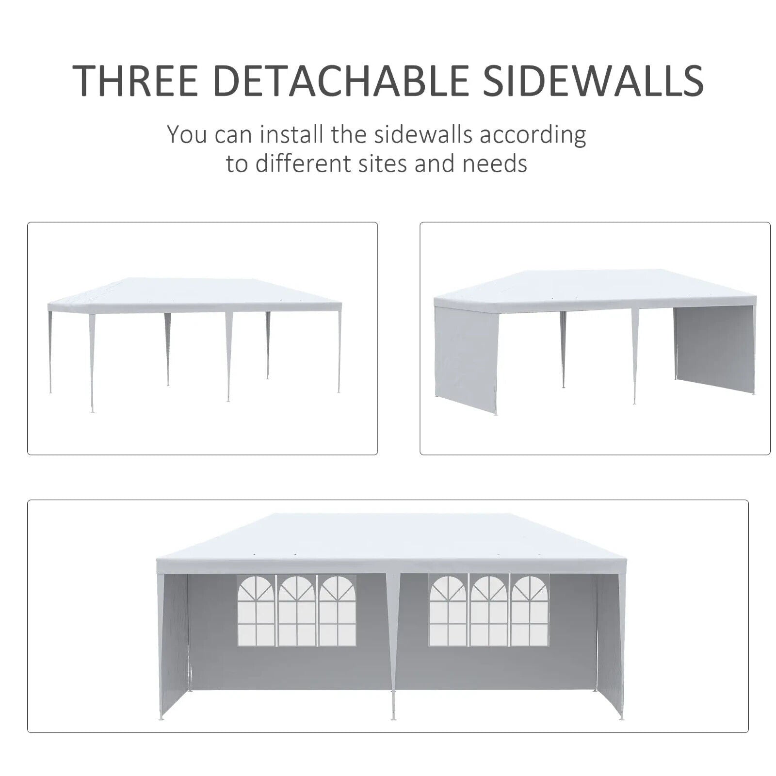 Large Garden Gazebo Wedding Marquee Party Tent 6 x 3m Canopy Canopy Patio White - Home and Garden Furniture Shop - #rustic - furniture#