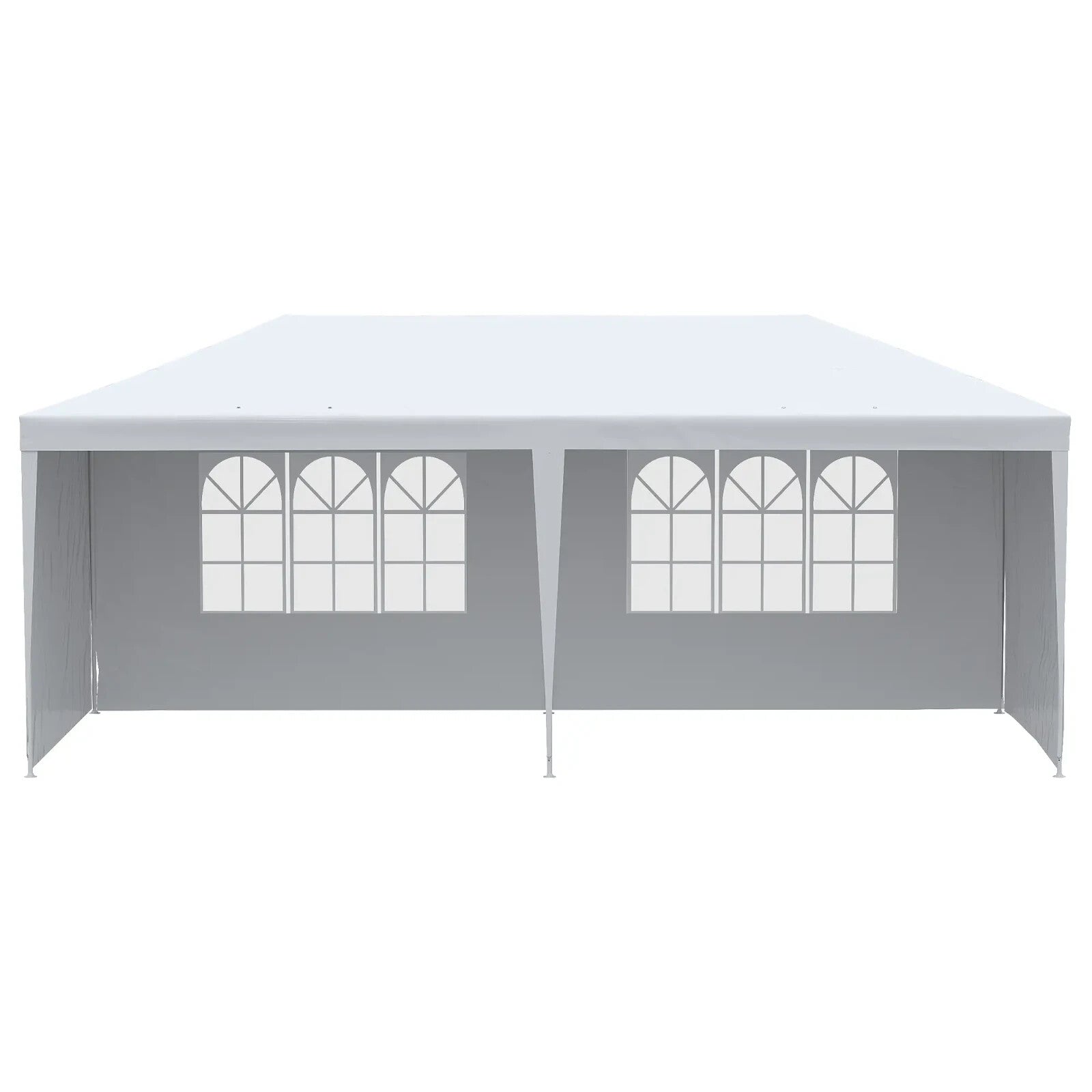 Large Garden Gazebo Wedding Marquee Party Tent 6 x 3m Canopy Canopy Patio White - Home and Garden Furniture Shop - rustic - furniture