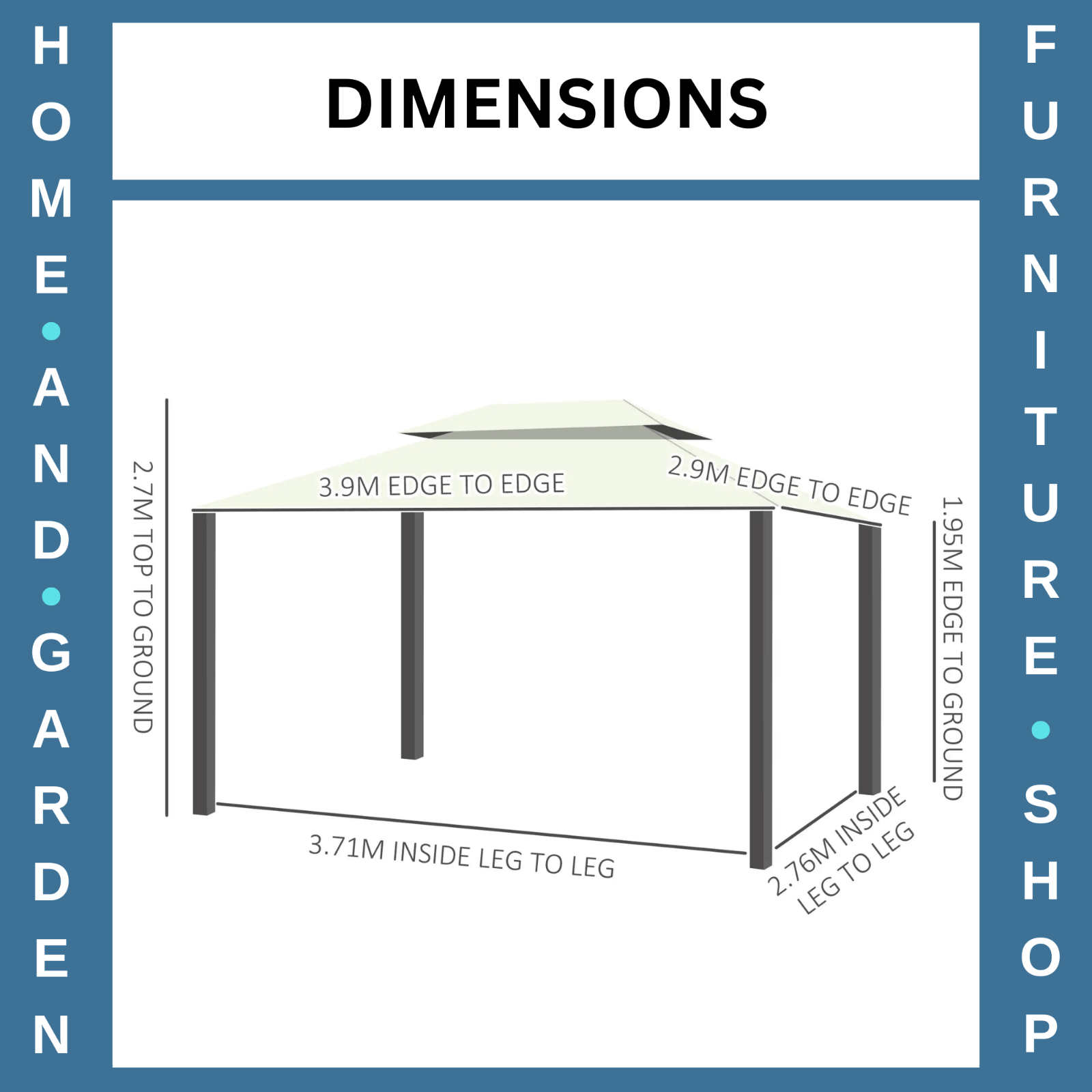 Large Gazebo with Sides Curtains Aluminium Patio Marquee Party Tent 3m x 3.6m - Home and Garden Furniture Shop - rustic - furniture
