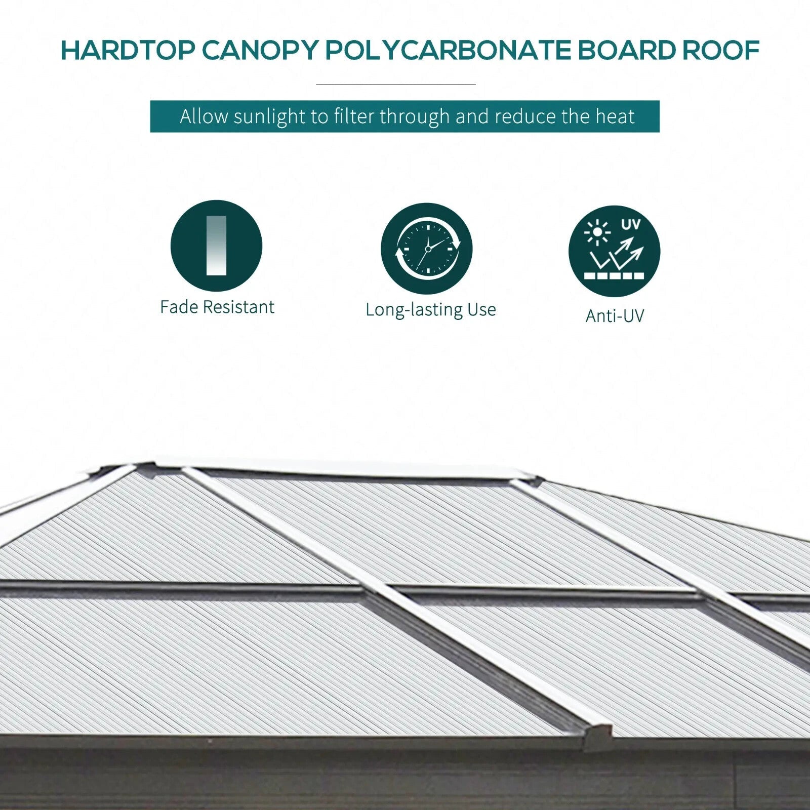 Large Hardtop Gazebo with Sides Polycarbonate Roof Metal Frame Hot Tub Shelter - Home and Garden Furniture Shop - rustic - furniture