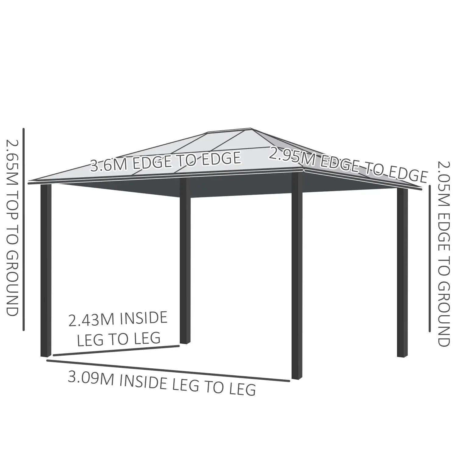 Large Hardtop Gazebo with Sides Polycarbonate Roof Metal Frame Hot Tub Shelter - Home and Garden Furniture Shop - rustic - furniture