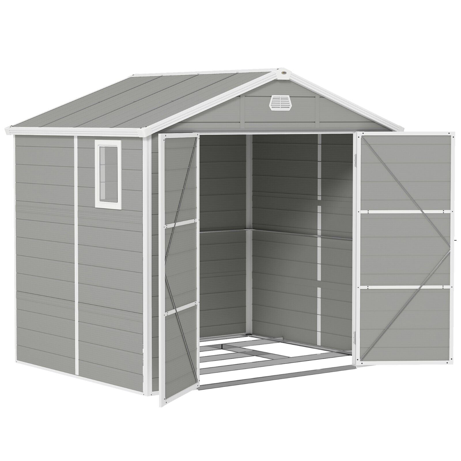 Large Heavy Duty 8 x 6ft Garden Shed Storage w/ Foundation Kit Vents Double Door - Home and Garden Furniture Shop - #rustic - furniture#