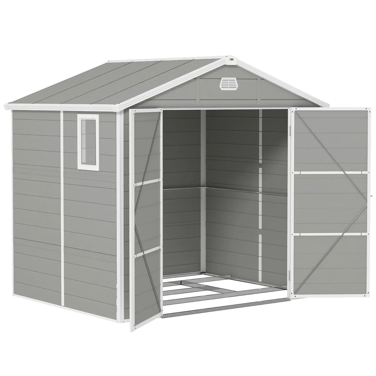 Large Heavy Duty 8 x 6ft Garden Shed Storage w/ Foundation Kit Vents Double Door - Home and Garden Furniture Shop - #rustic - furniture#